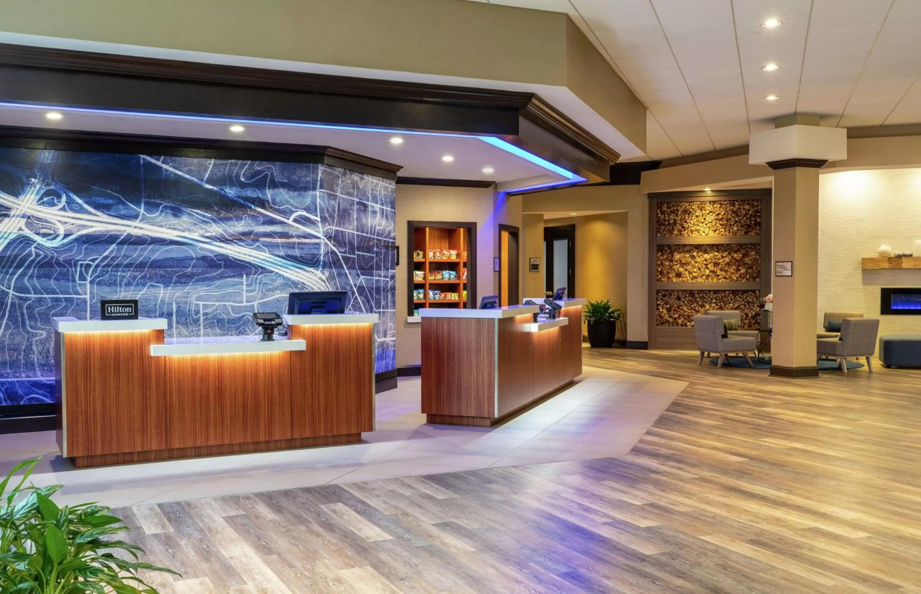 Lobby or reception in Hilton Durham near Duke University