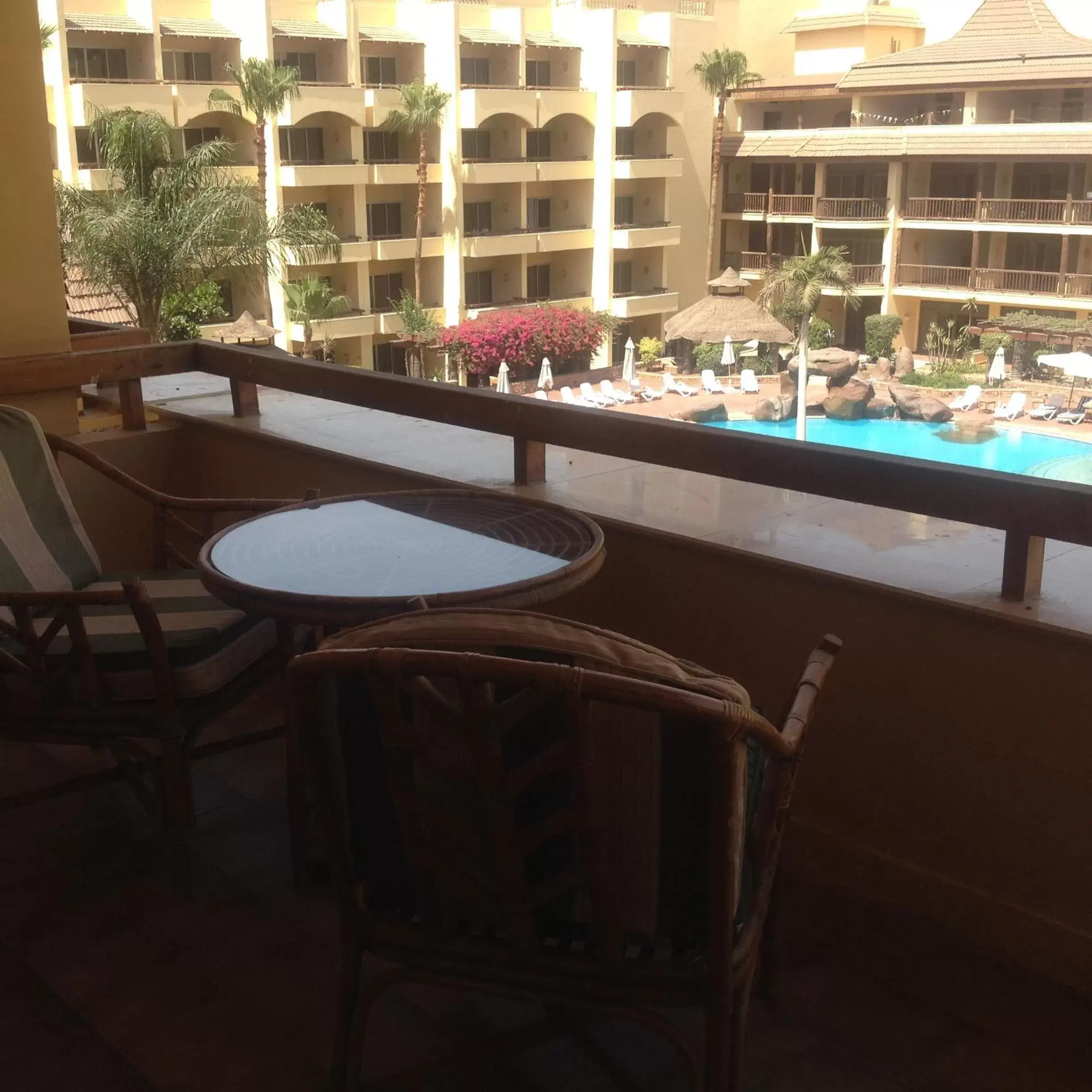 Balcony/Terrace, Pool View in Amarante Pyramids Hotel