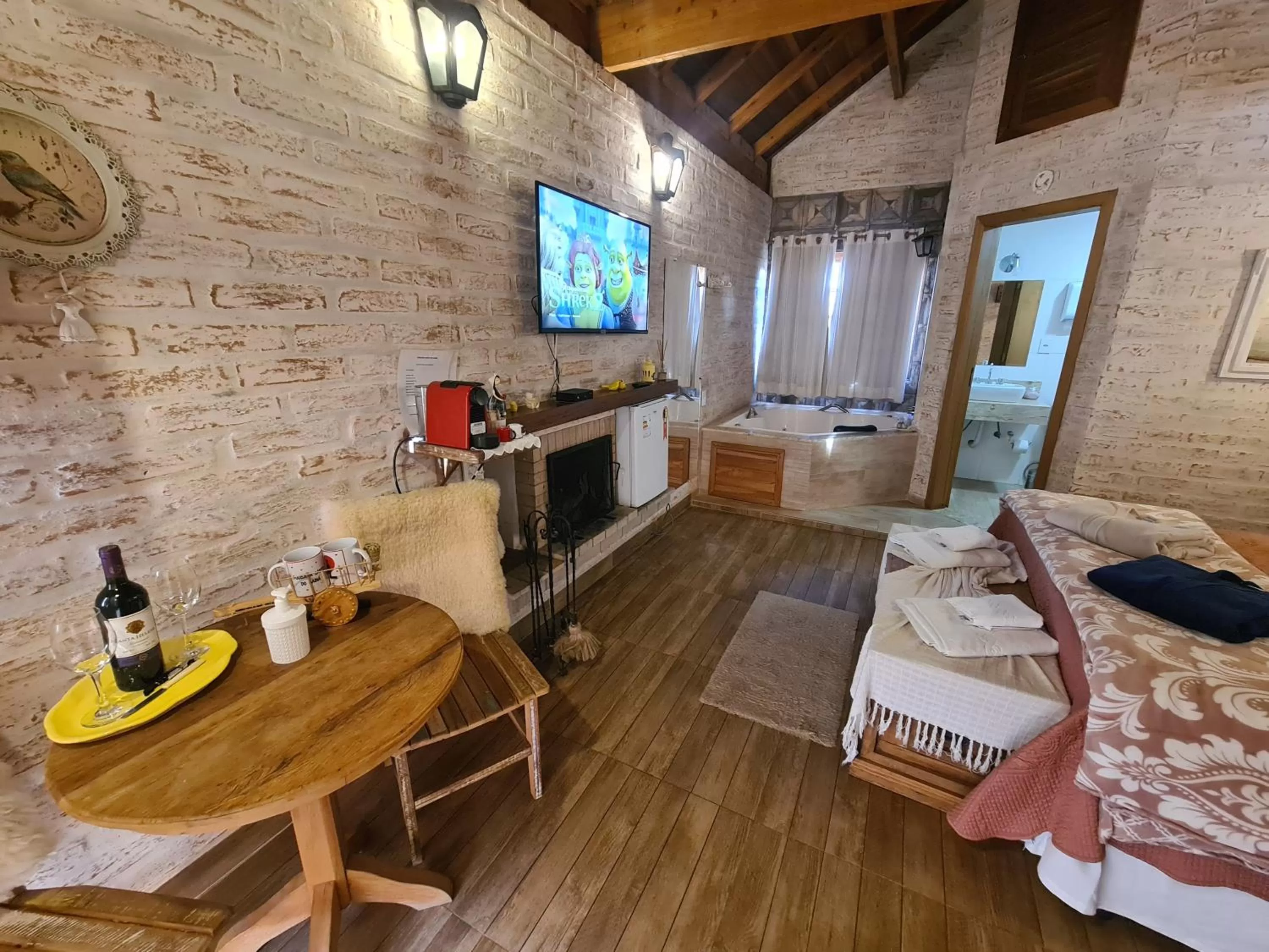 Bed in Pousada Canto do Sabiá