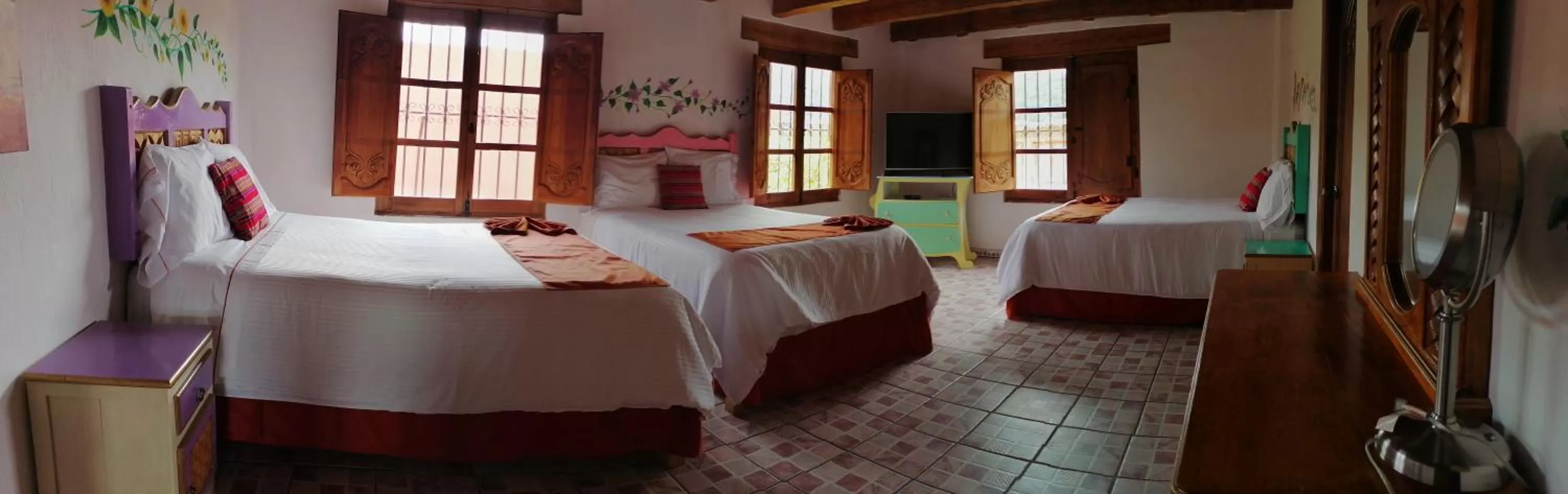 Bed in Hotel Tierra Maya