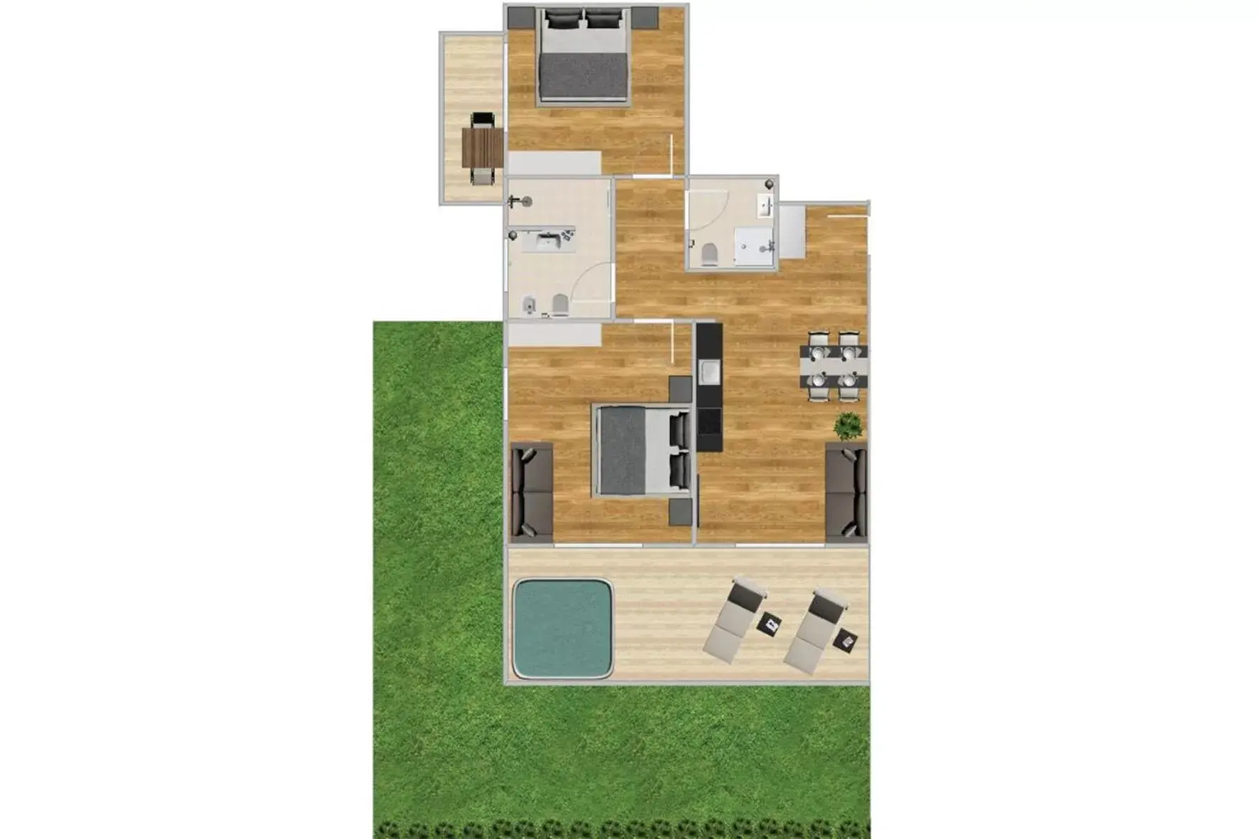 Shower, Floor Plan in K1 Mountain Chalet - Luxury Apartements