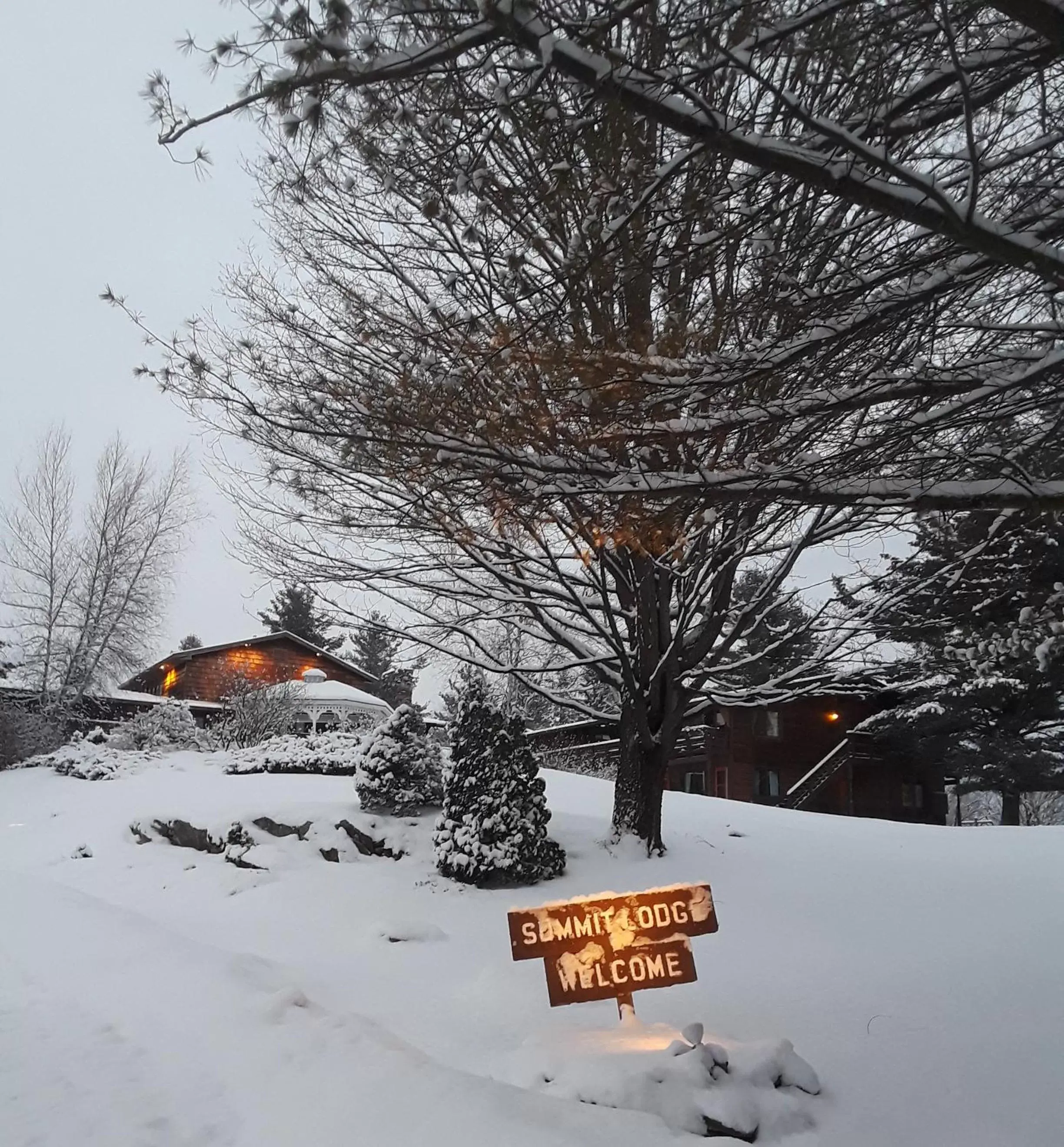 Property building, Winter in Summit Lodge