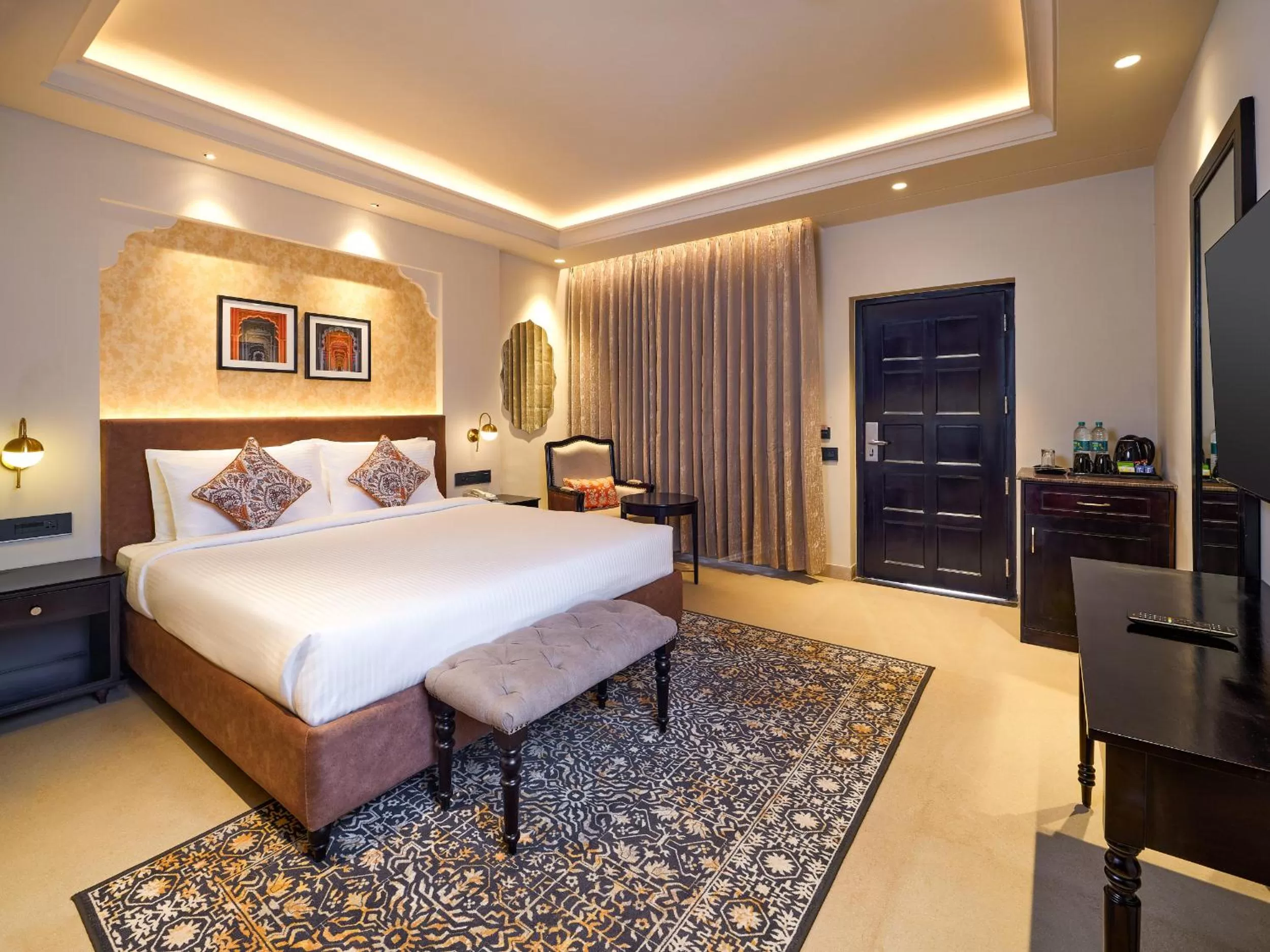 Bed in Pride Amber Vilas Resort & Convention Centre