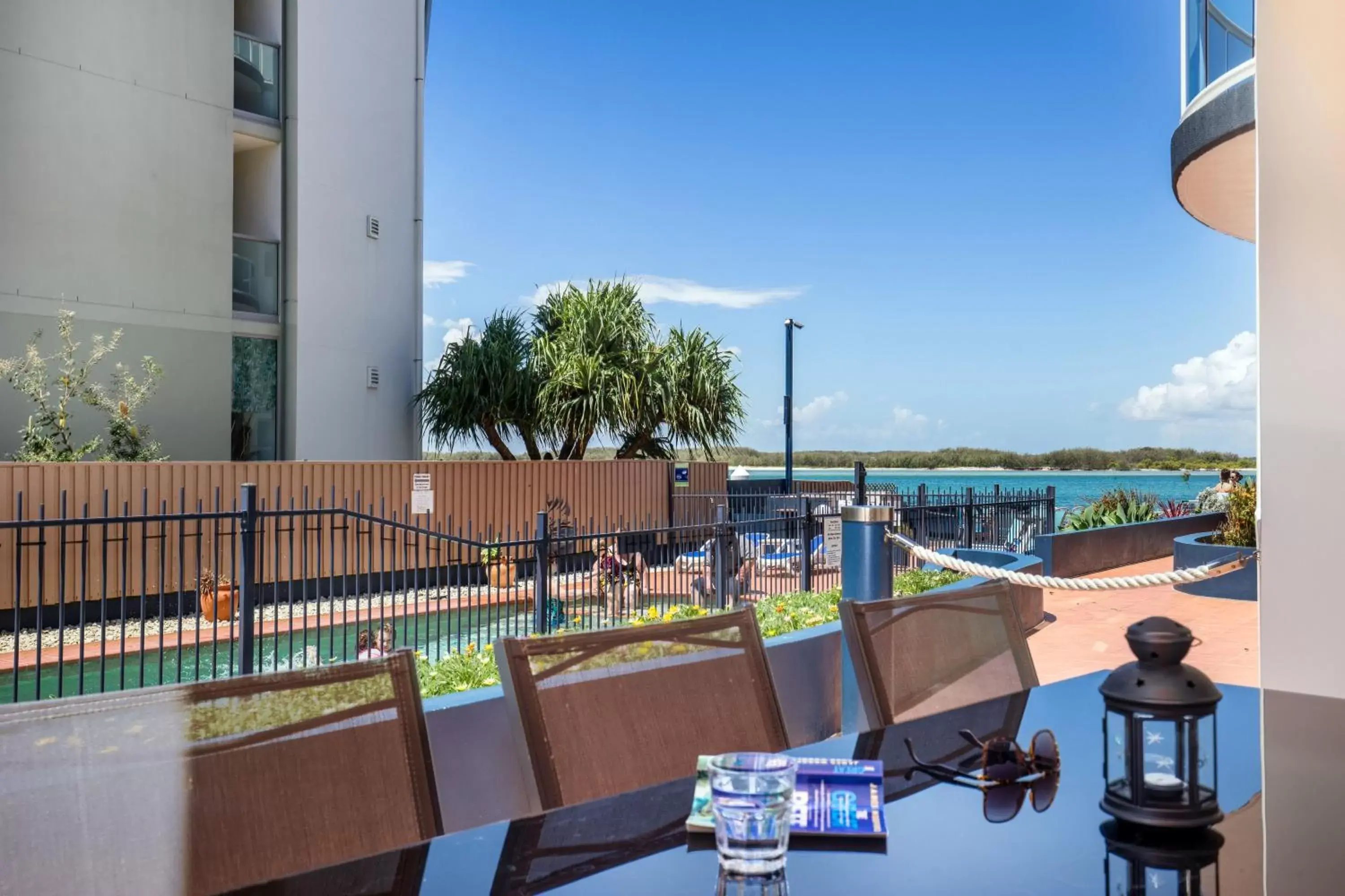 Patio, Restaurant/Places to Eat in Watermark Resort Caloundra