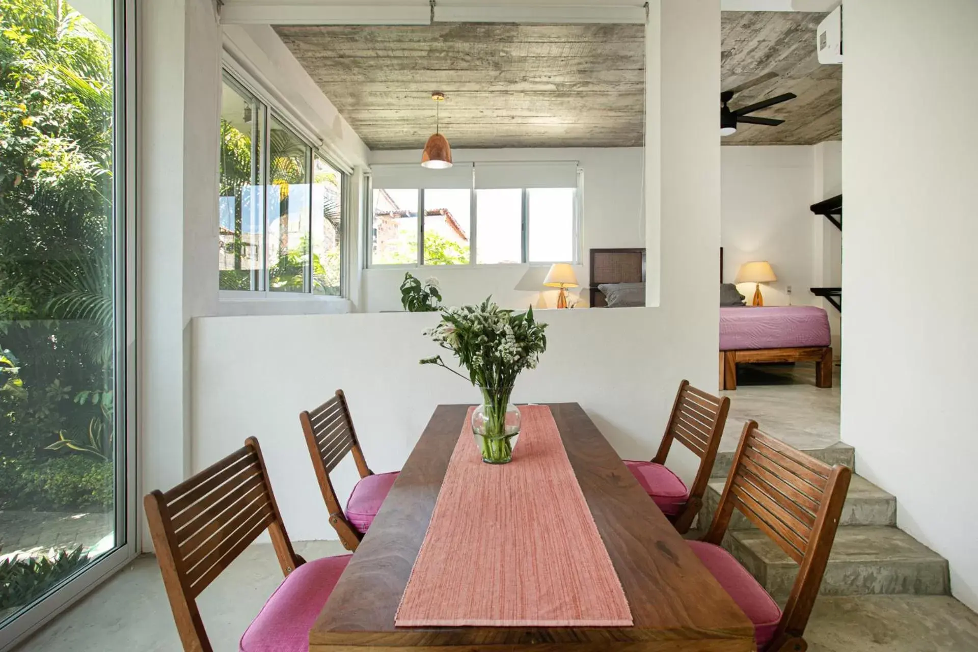 Dining area in Casitas Miramar Puerto Vallarta Malecón