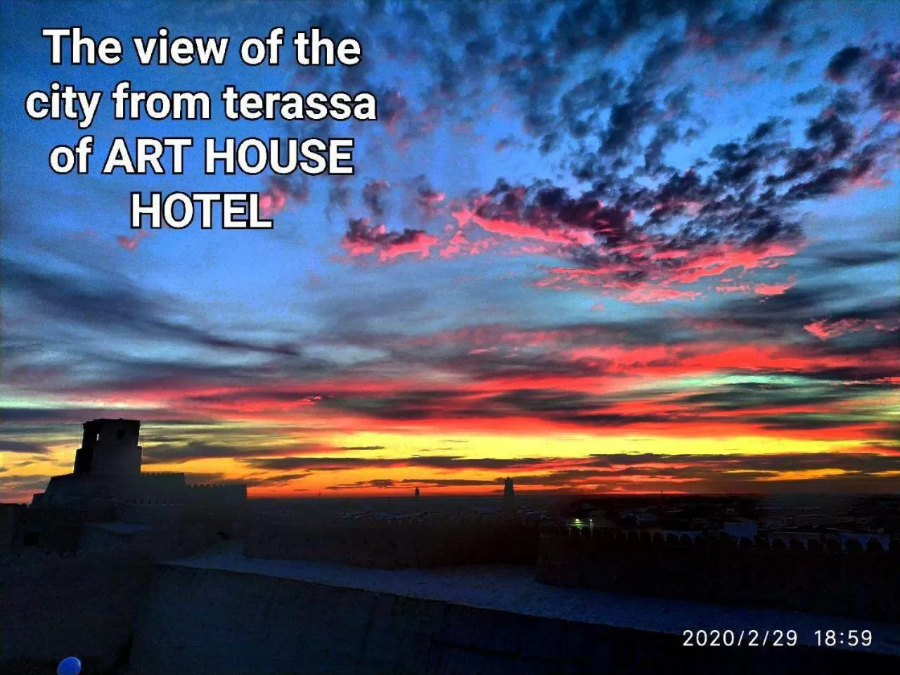 Sunset in Art House Boutique Hotel