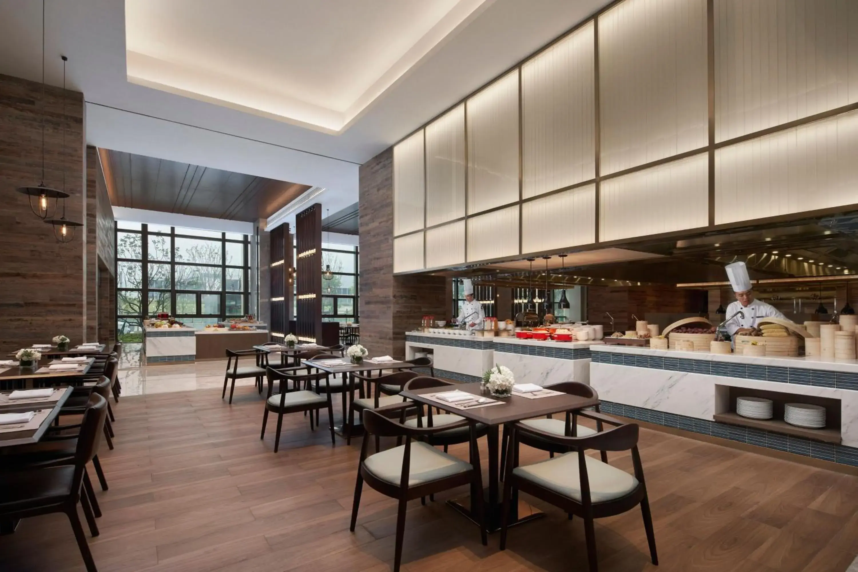 Kitchen or kitchenette, Restaurant/Places to Eat in Wenzhou Marriott Hotel