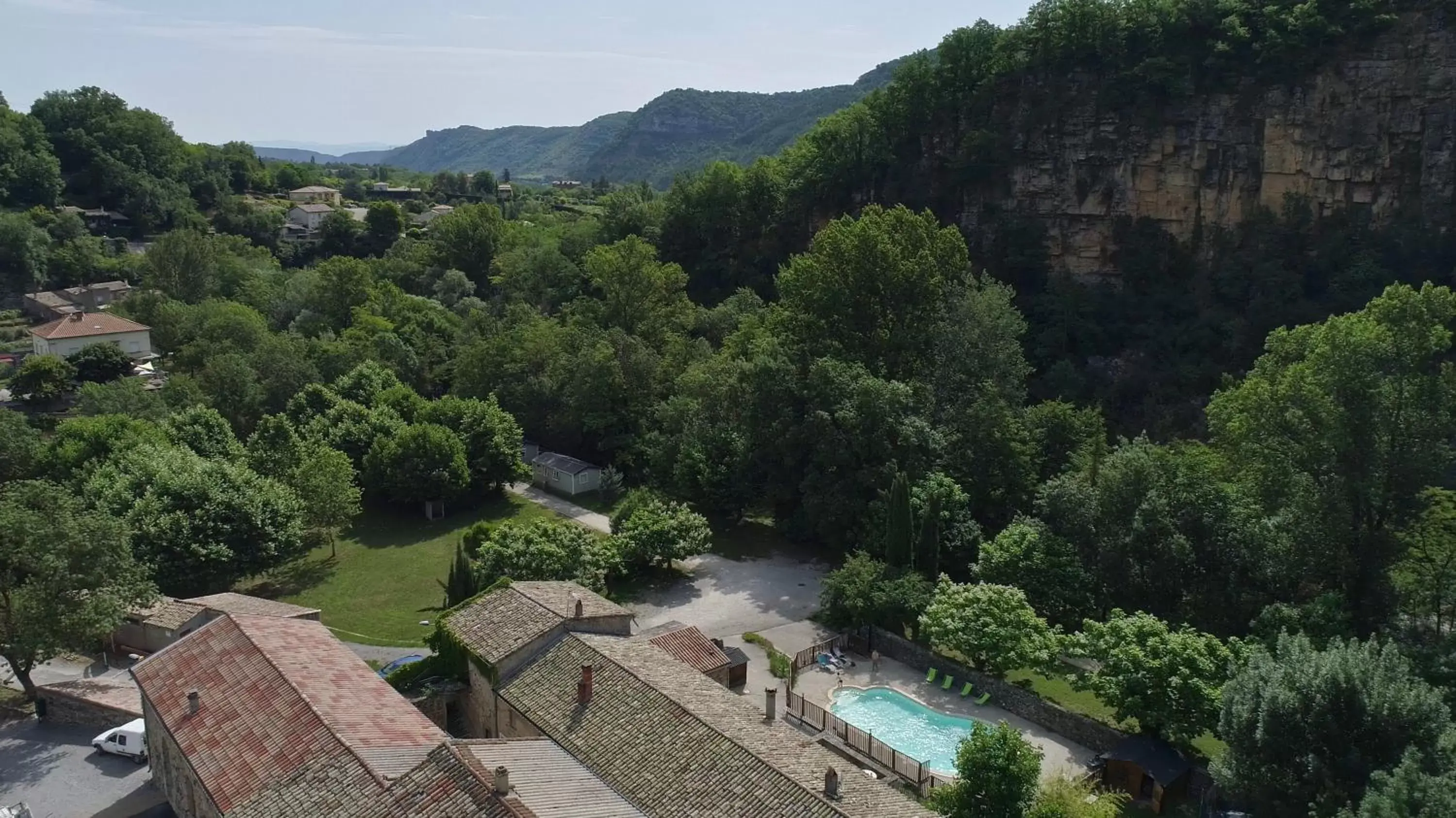 Bird's eye view, Pool View in Le Moulin D'onclaire Camping et chambres d'hôtes