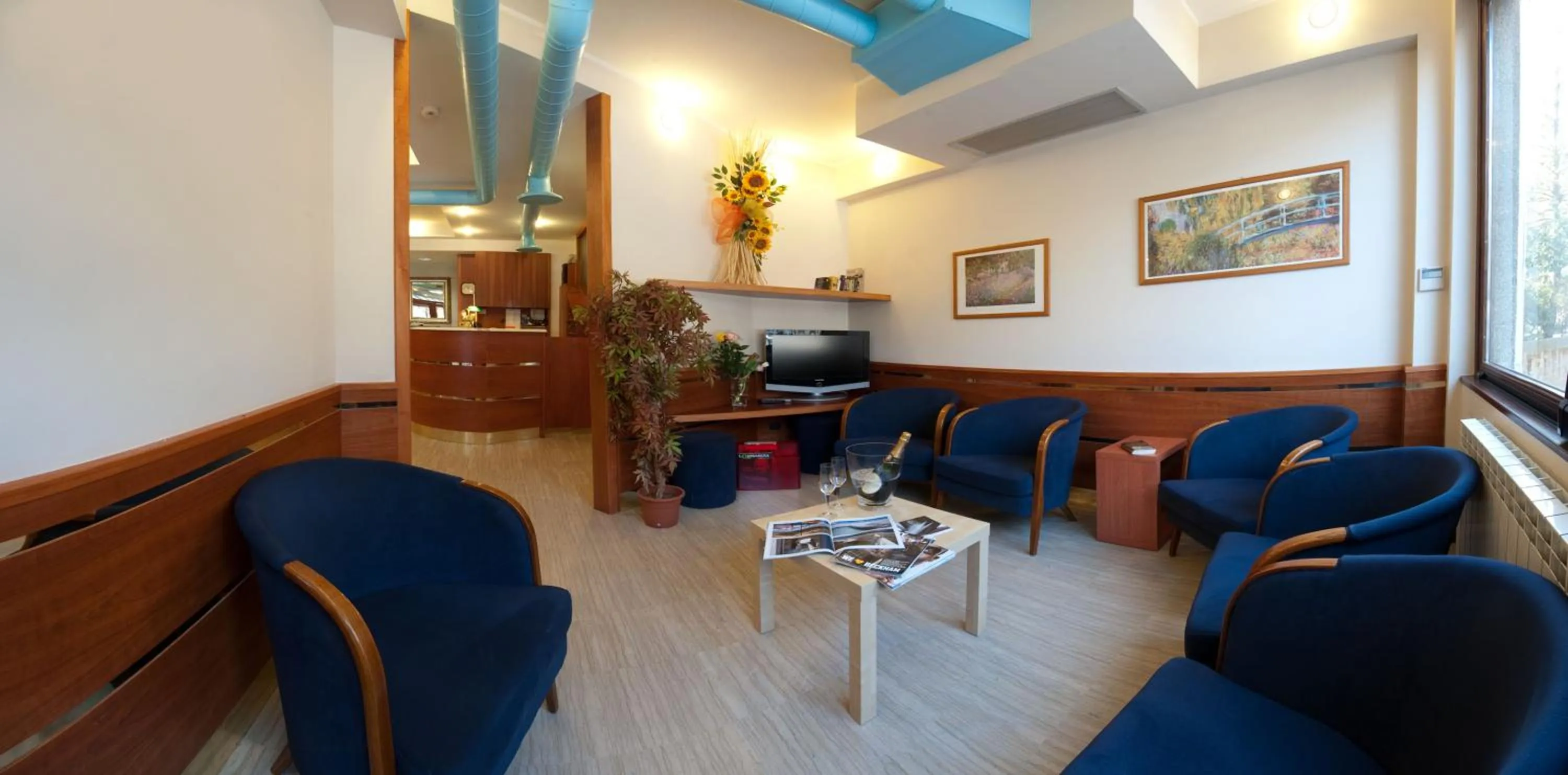 Communal lounge/ TV room in Hotel Ristorante Tre Leoni