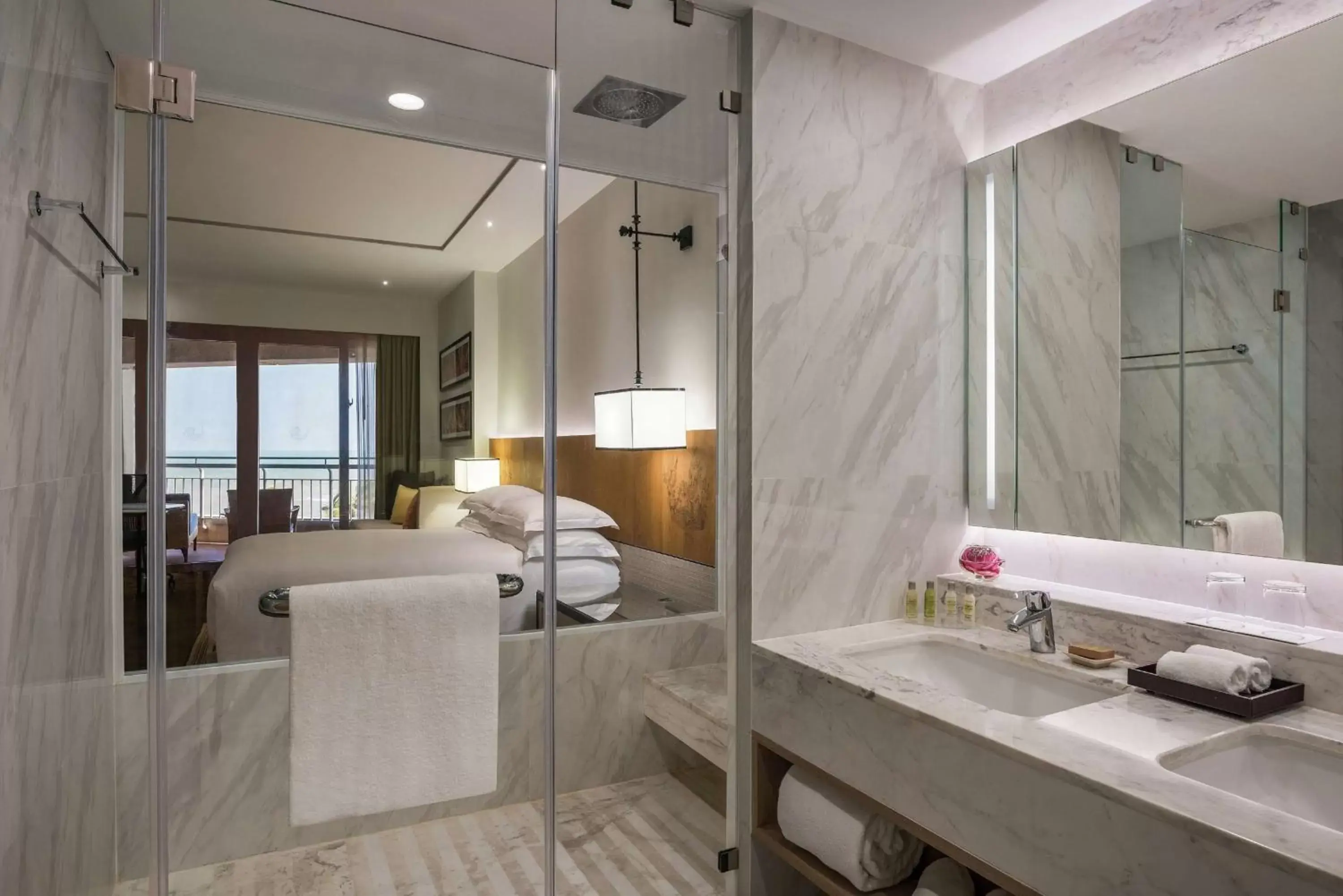 Bed, Bathroom in Hilton Hua Hin Resort & Spa