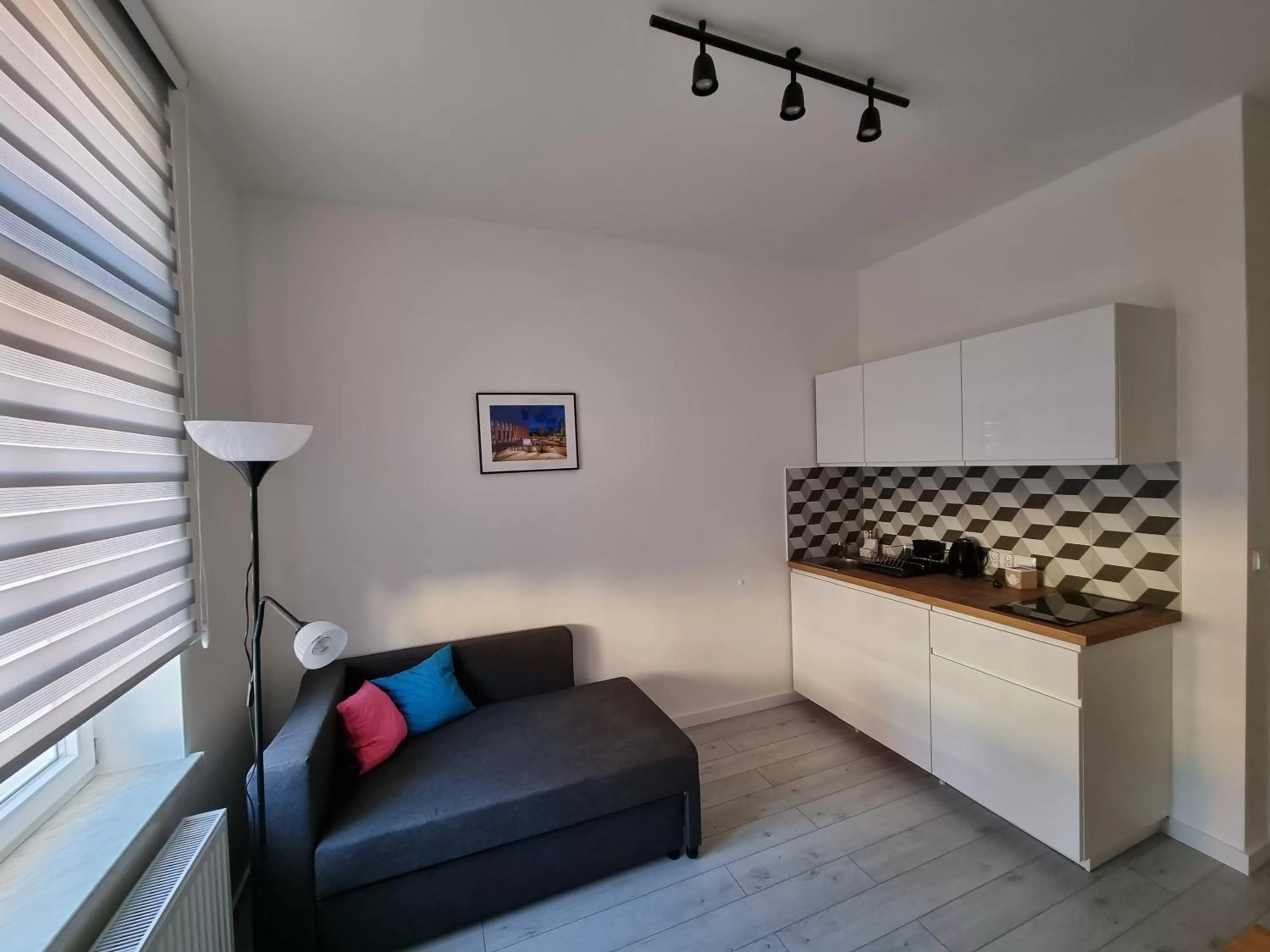 Seating area, Kitchen/Kitchenette in Apartamenty Katowice Stawowa 5