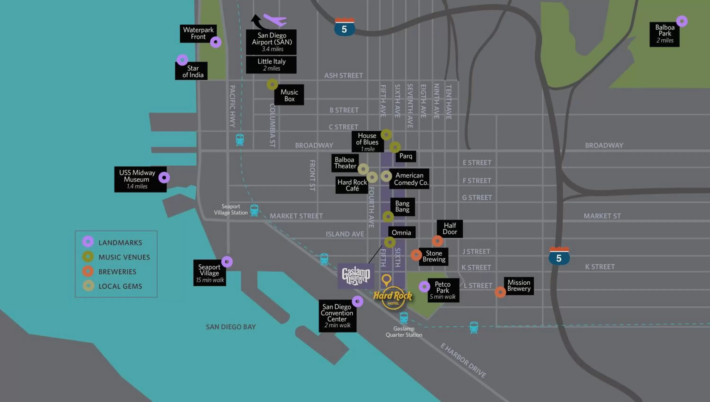 Bird's eye view, Floor Plan in Hard Rock Hotel San Diego