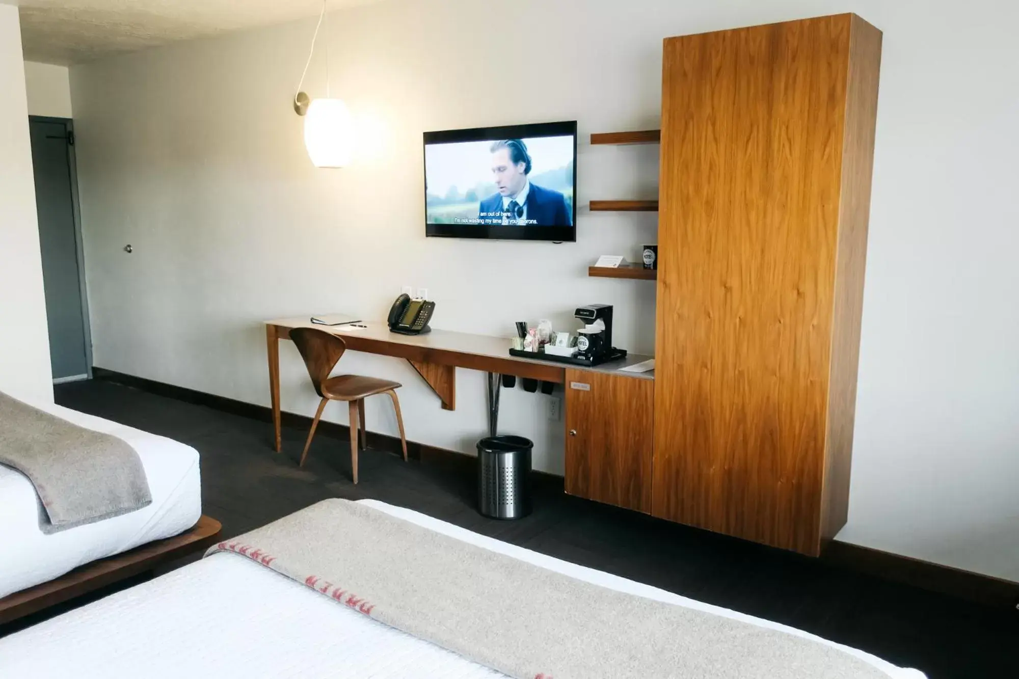 Bed, TV/Entertainment Center in Modern Hotel