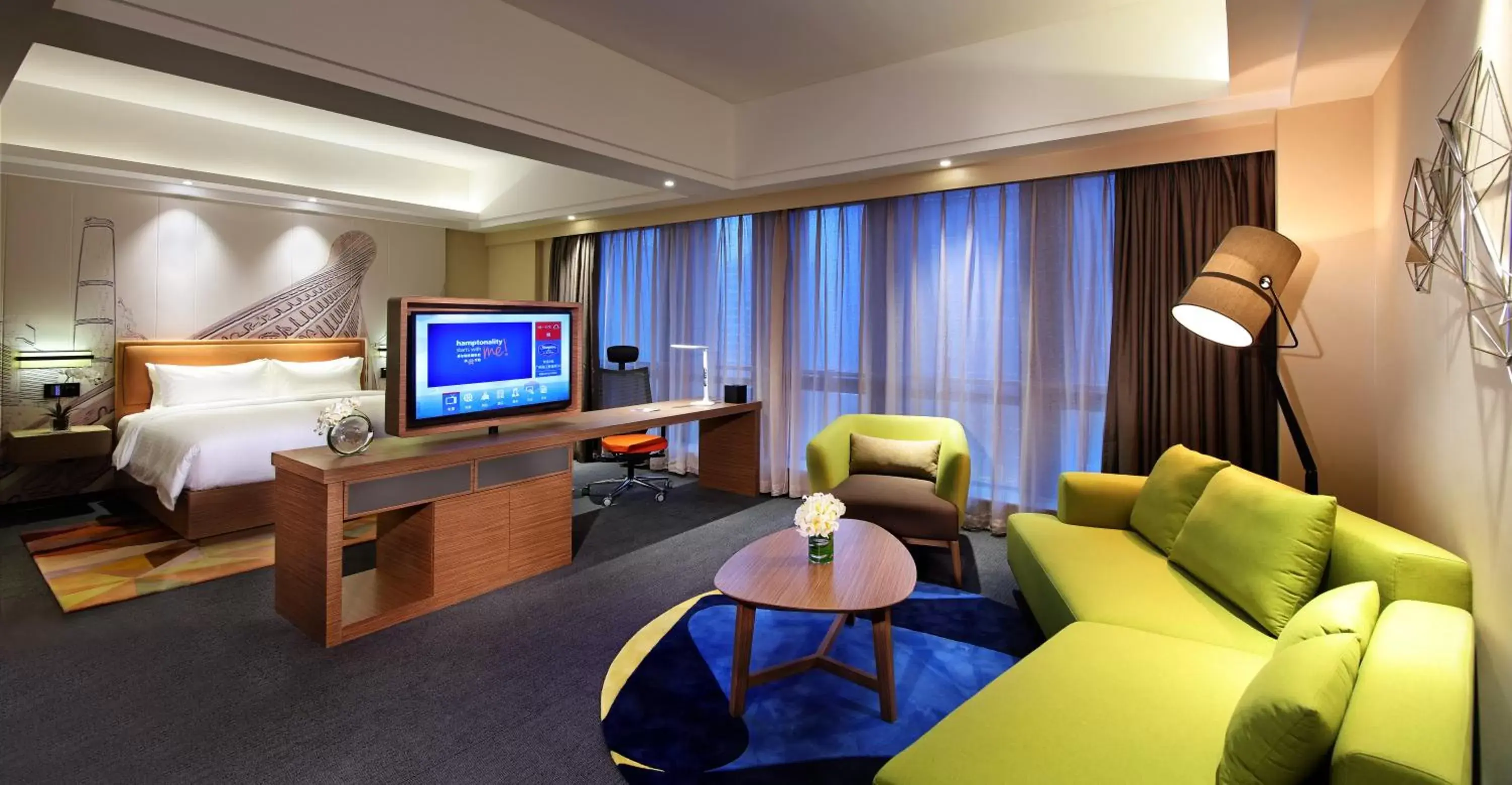 Living room, Seating Area in Hampton by Hilton Guangzhou Zhujiang New Town