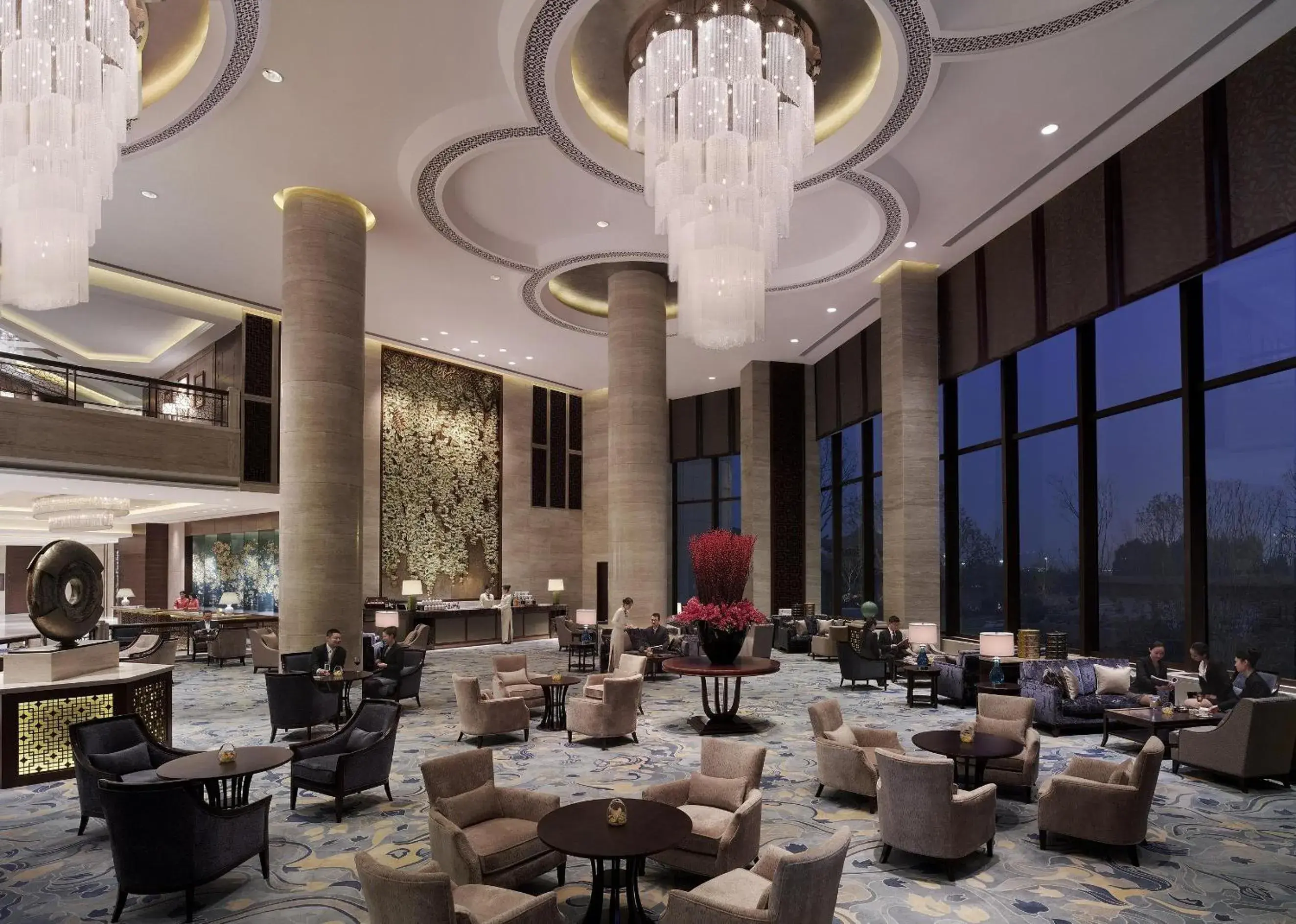 Lobby or reception, Restaurant/Places to Eat in Shangri-La Hotel Yangzhou