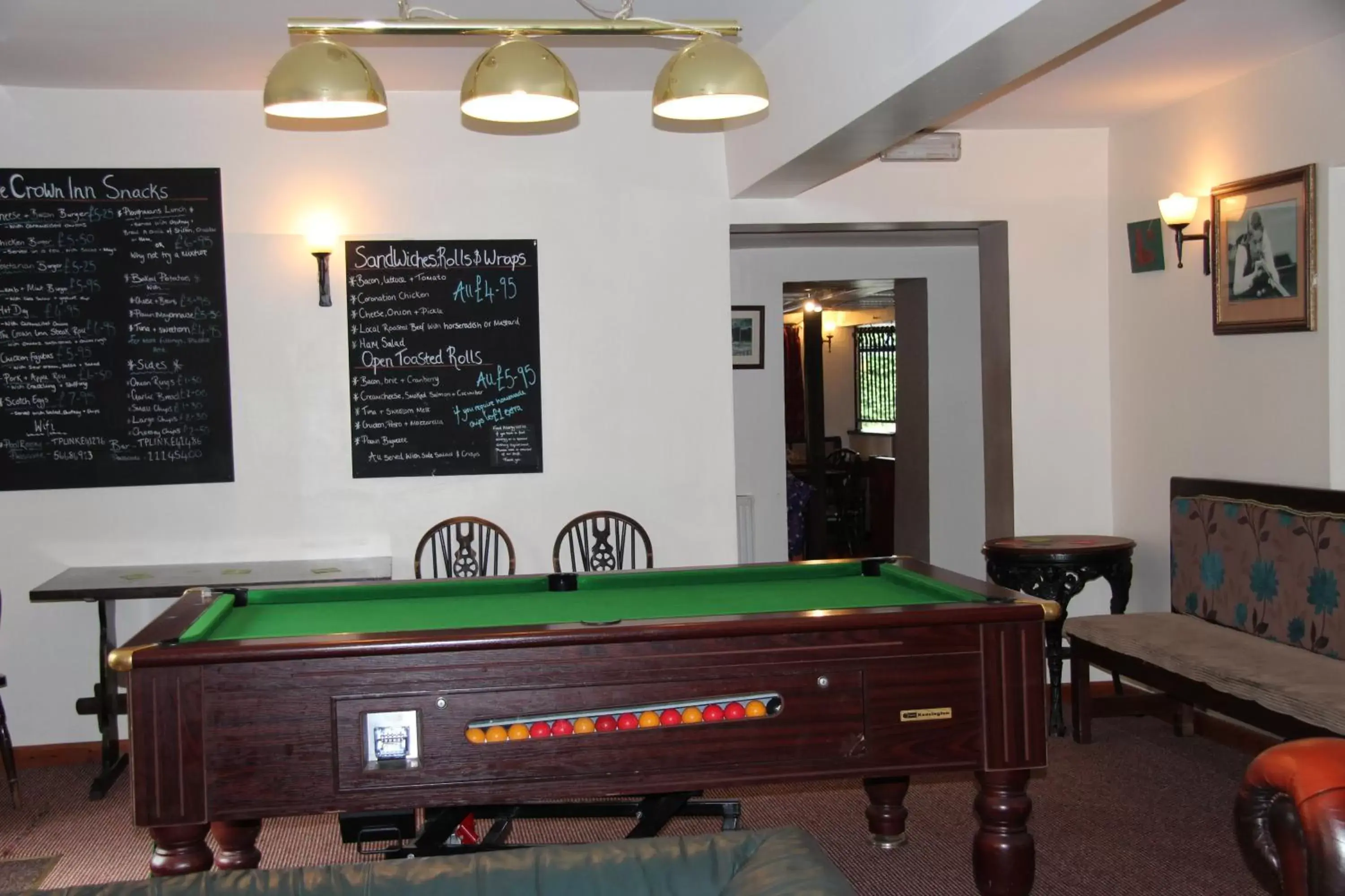 Billiards in The crown inn Longtown