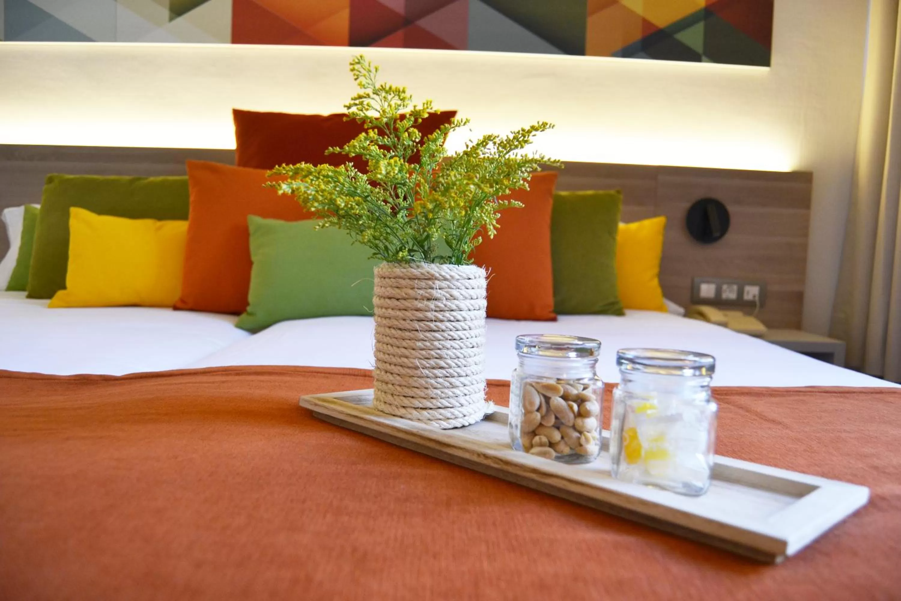 Decorative detail, Bed in Hotel Escuela Santa Cruz