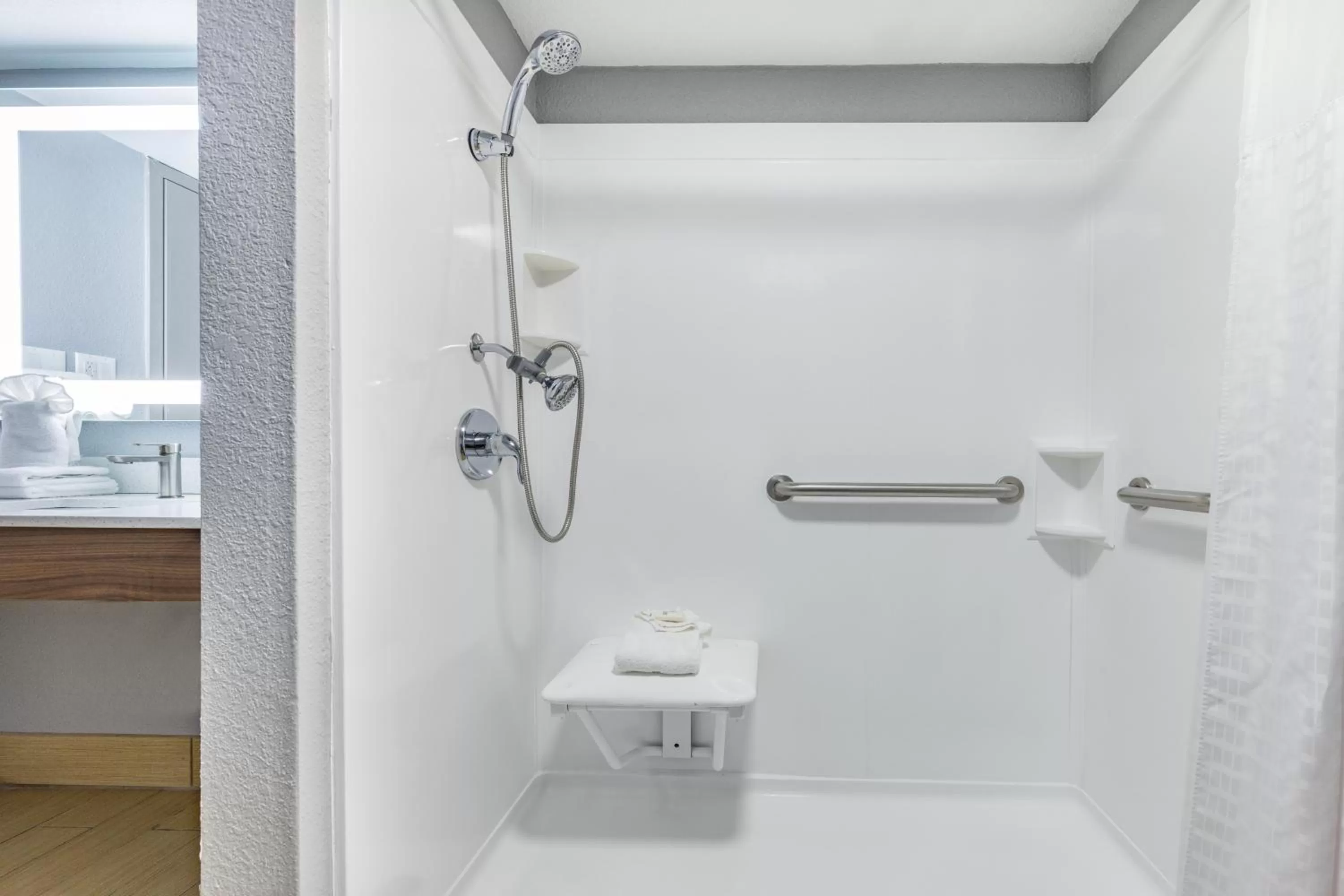 Shower in Hawthorn Extended Stay by Wyndham Wichita Airport