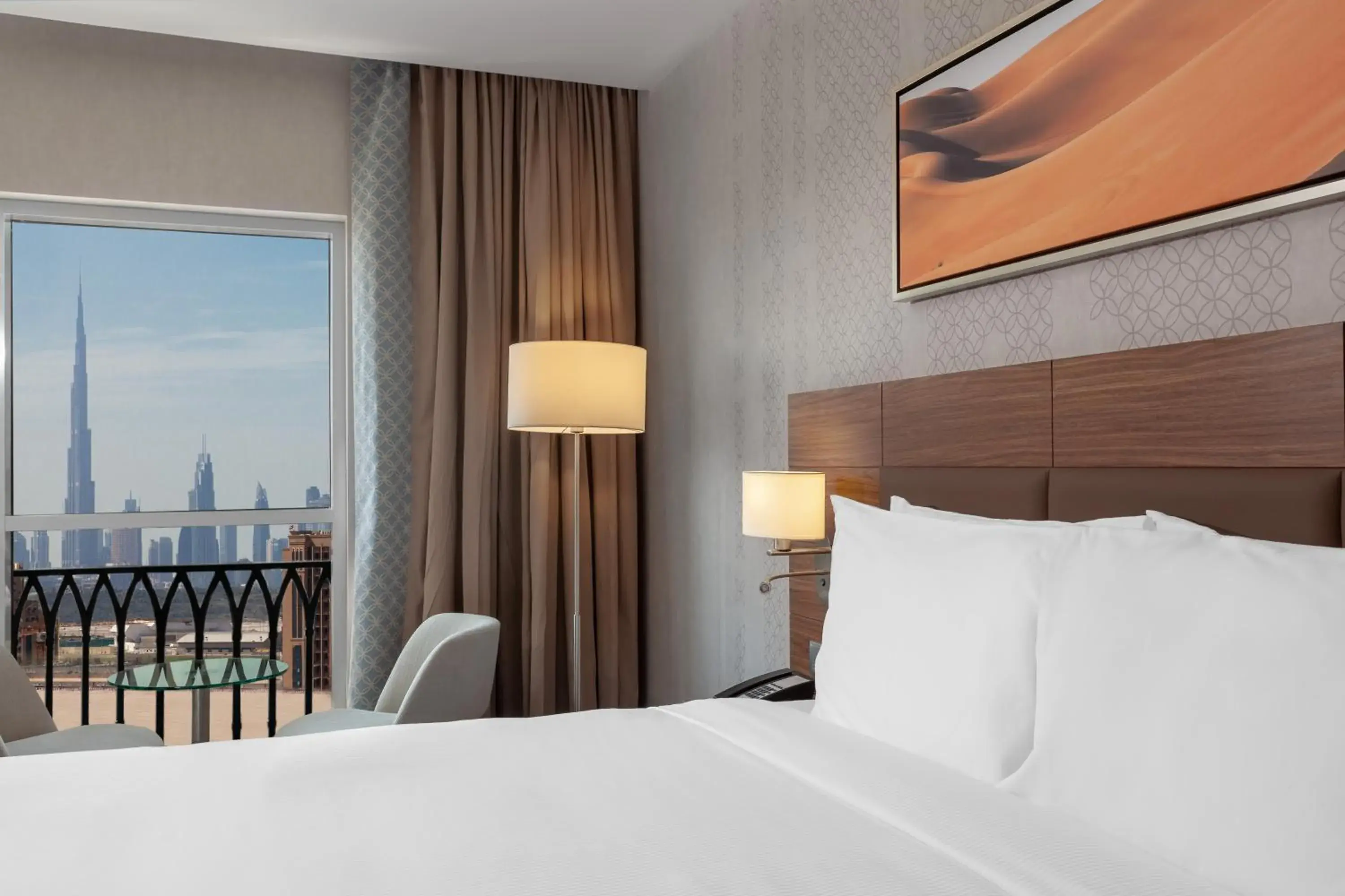 View (from property/room), Bed in DoubleTree by Hilton Dubai Al Jadaf