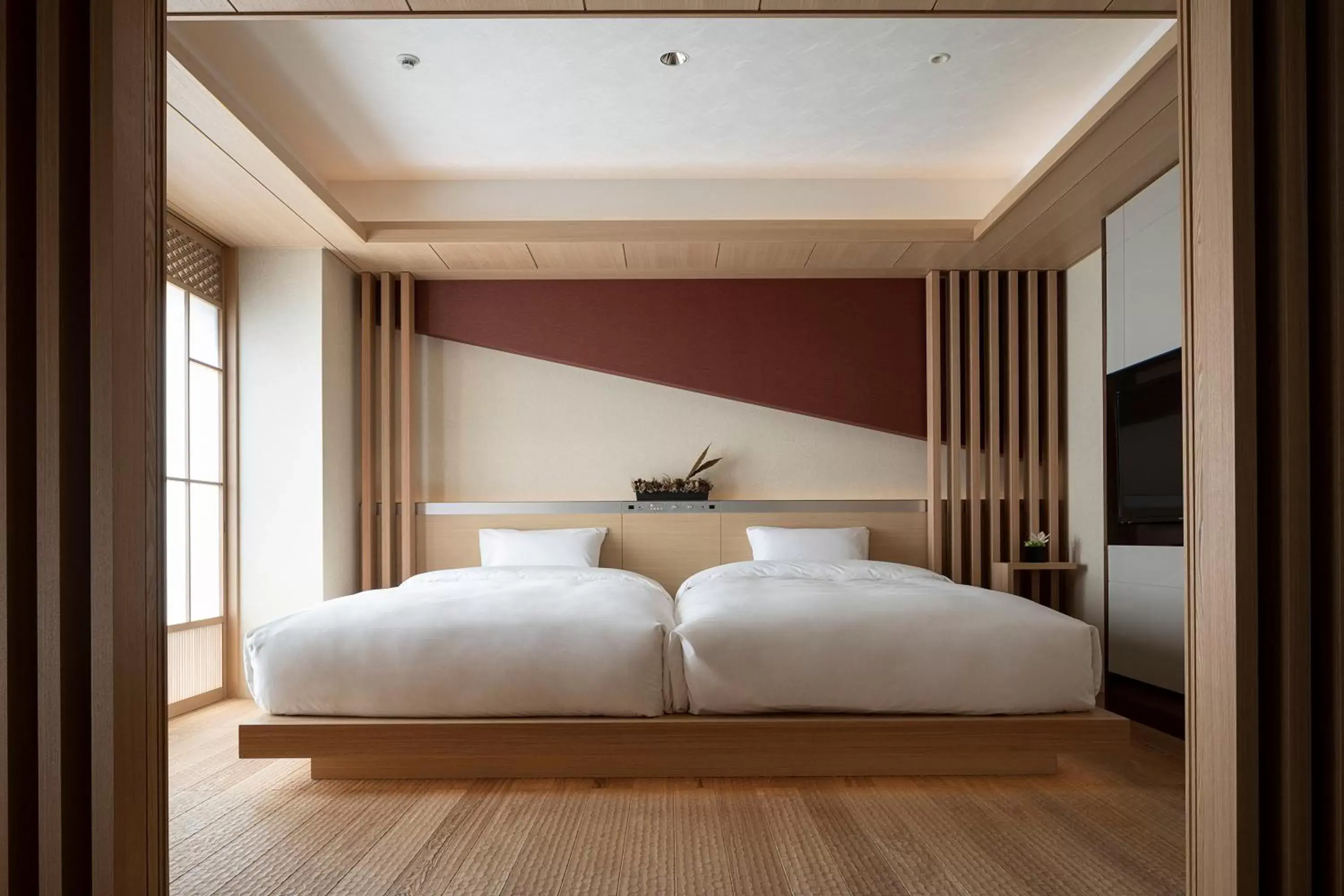 Decorative detail, Bed in Cross Hotel Kyoto