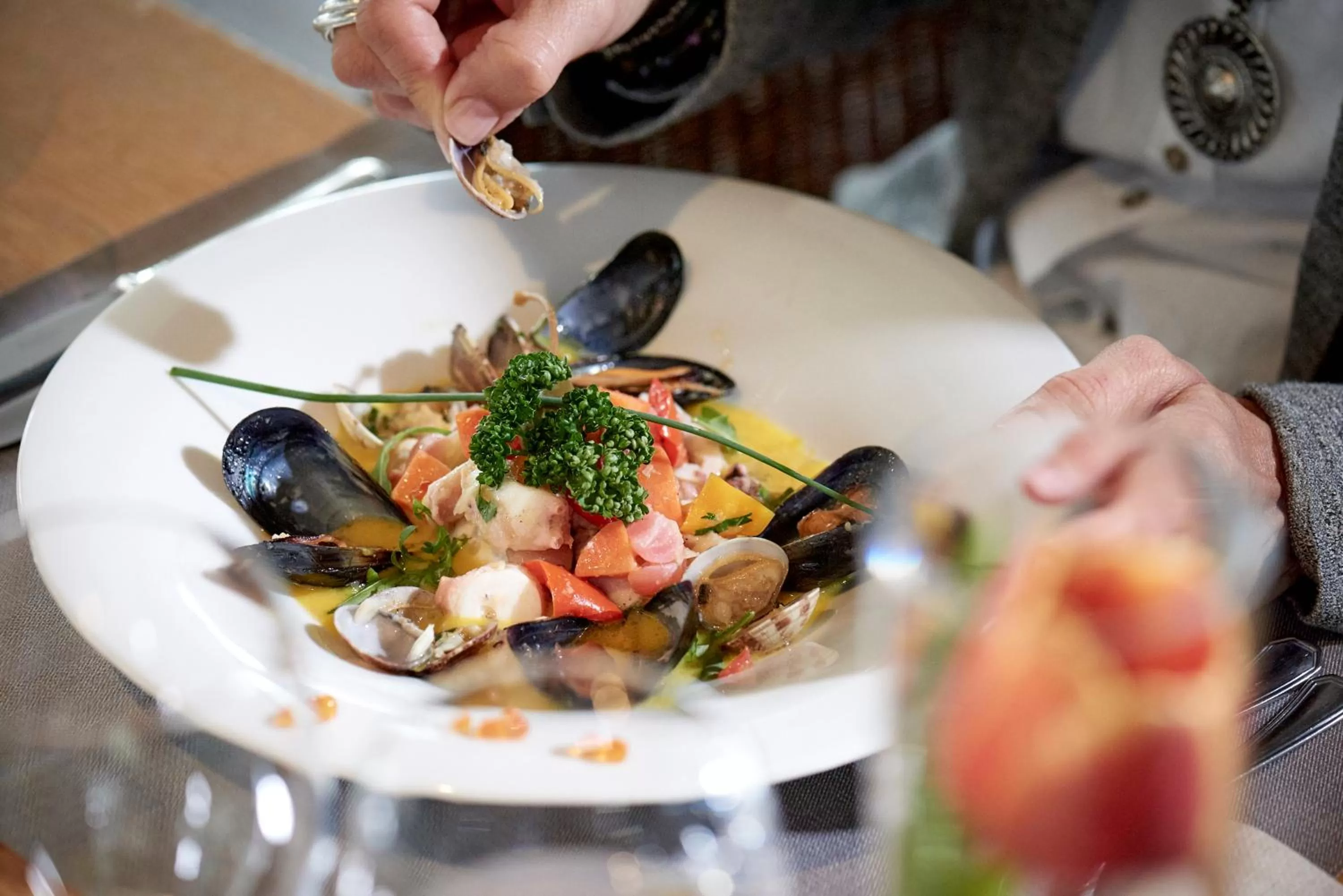 Food close-up in Hotel Restaurant Rathaus