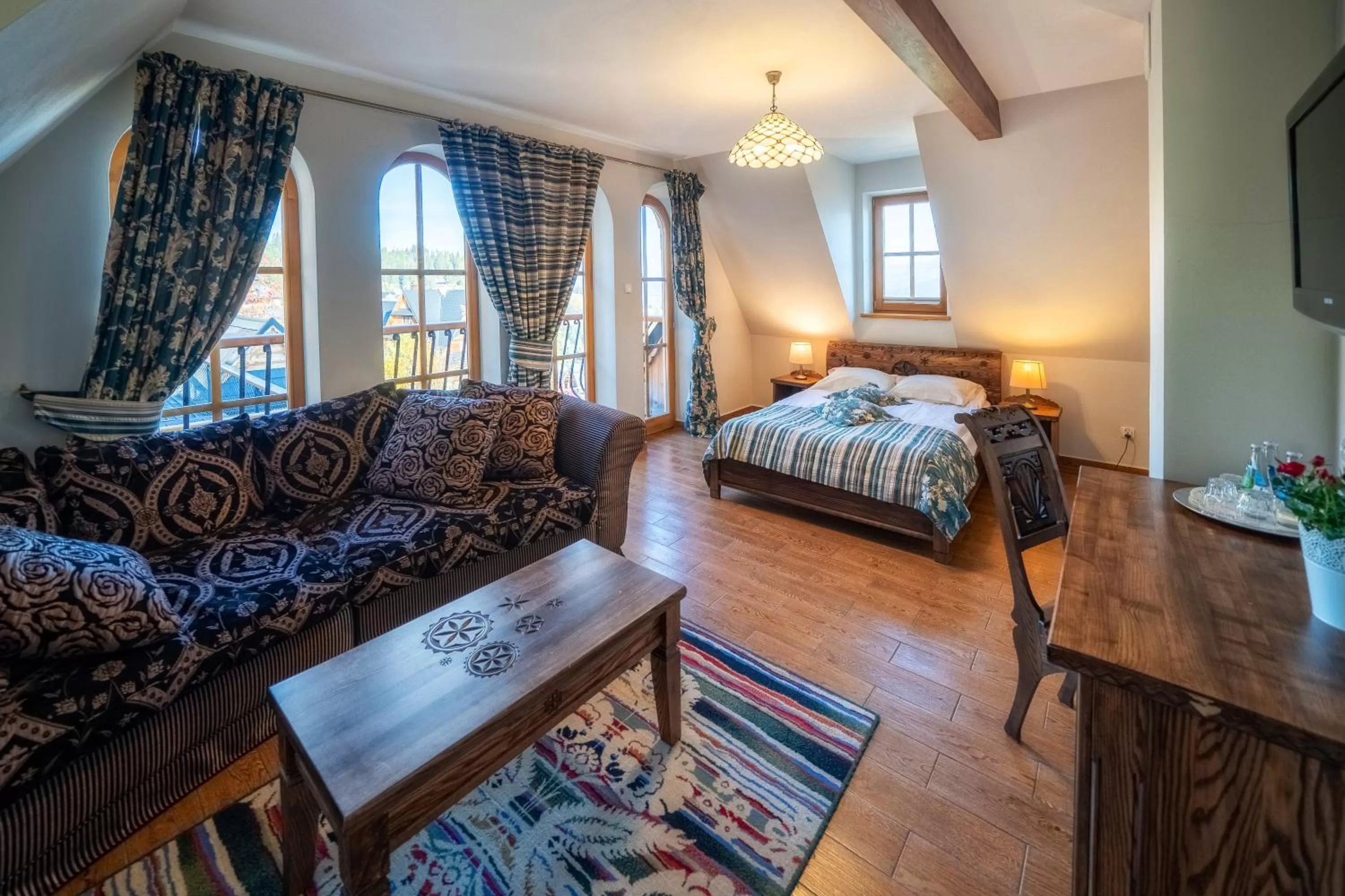 Living room, Bed in Butorowy Dwór