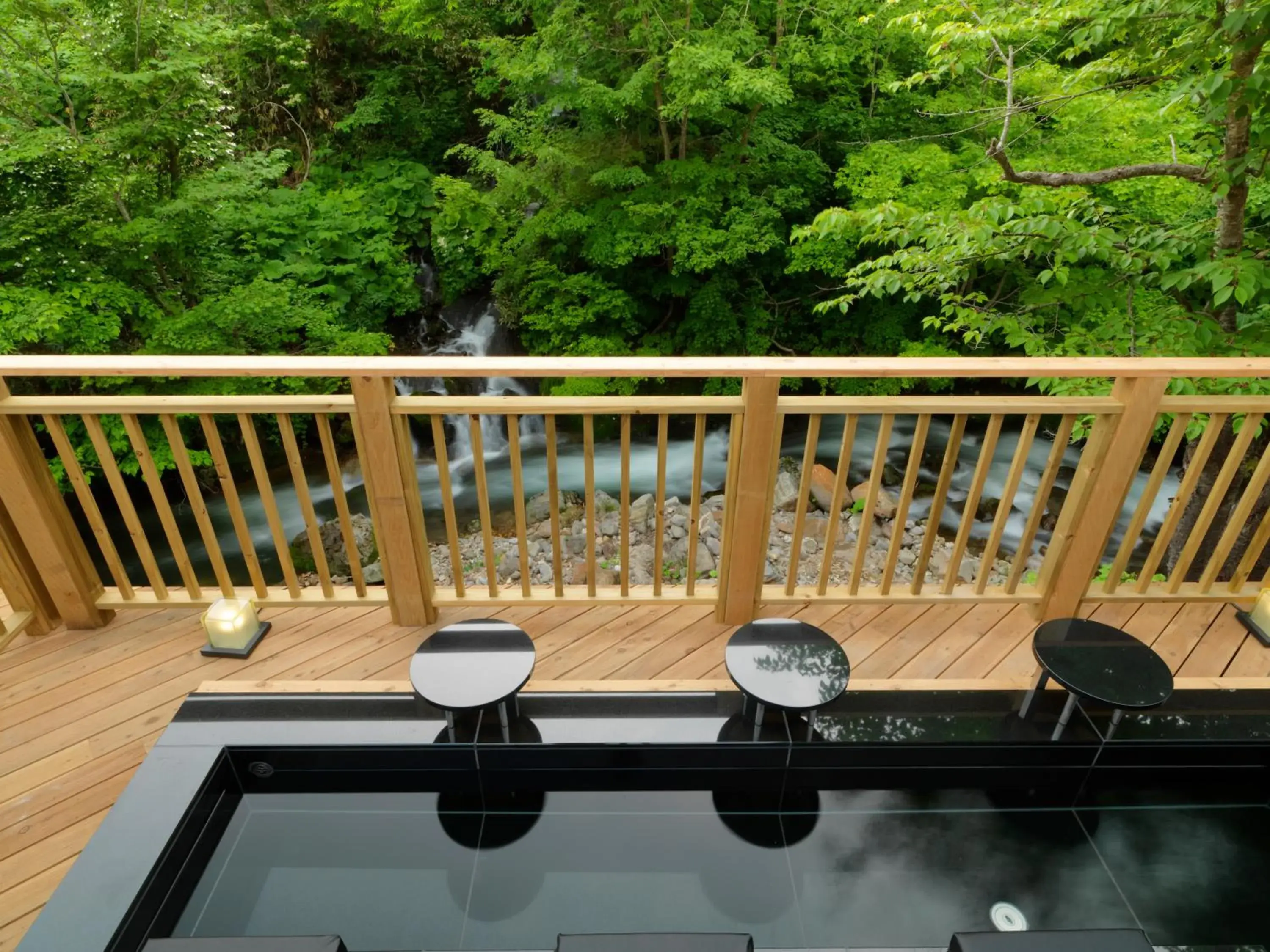 Hot Spring Bath in Niseko Konbu Onsen Tsuruga Besso Moku No Sho