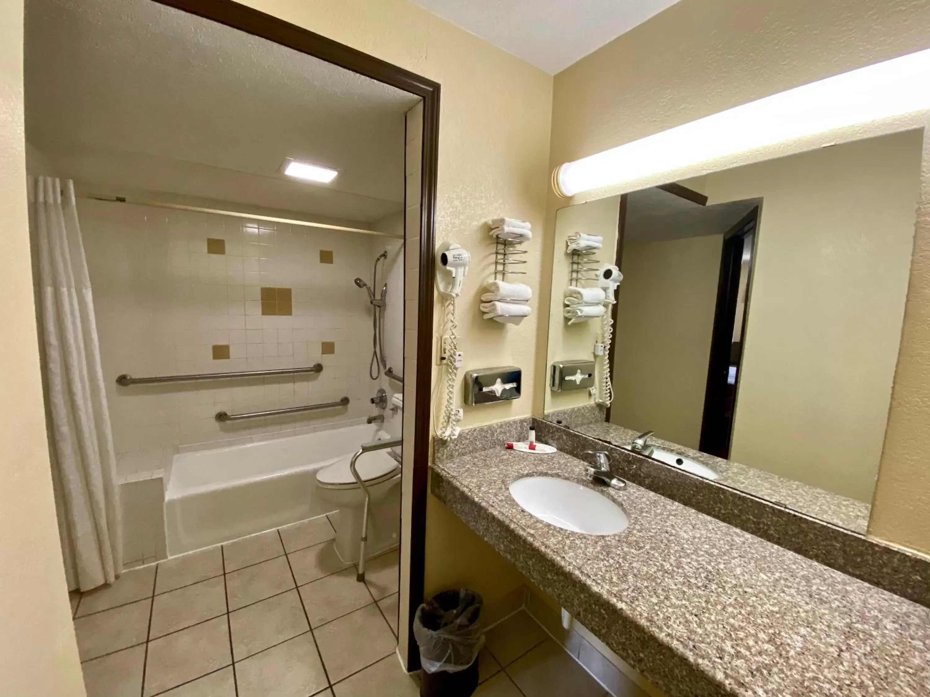 Bathroom in Super 8 by Wyndham Shawnee