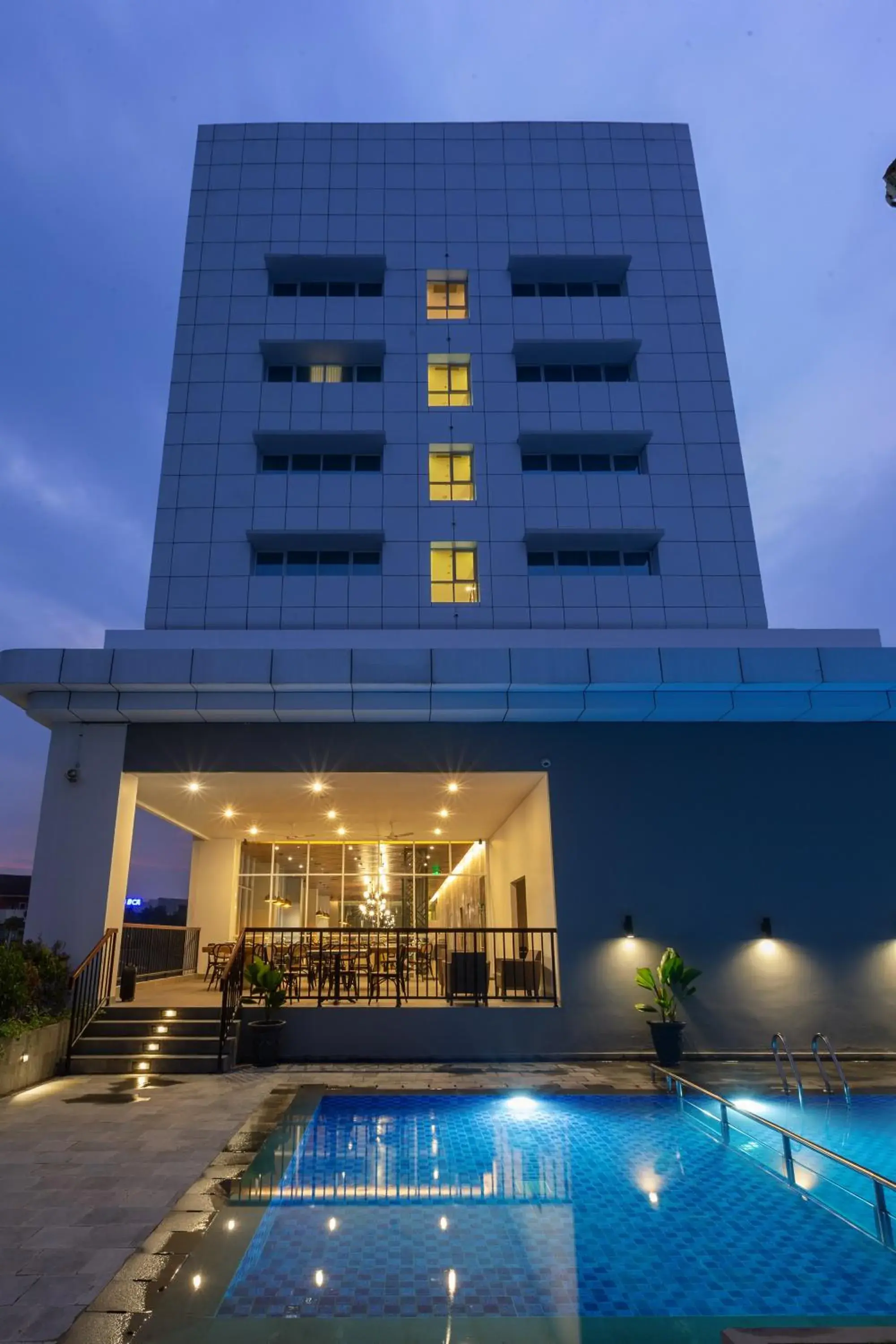 Swimming pool, Property Building in Hotel Santika Pasir Koja Bandung