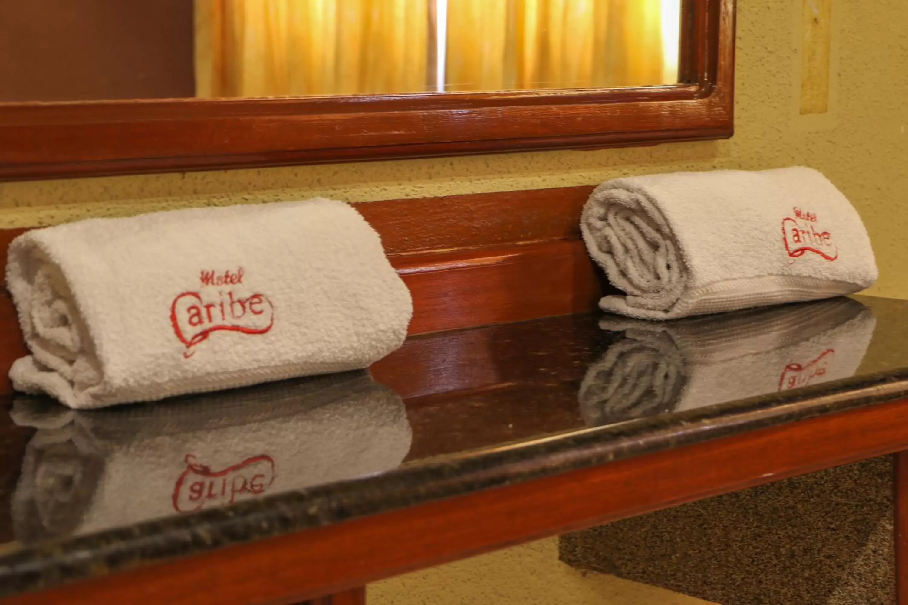 towels, Bathroom in Motel Caribe