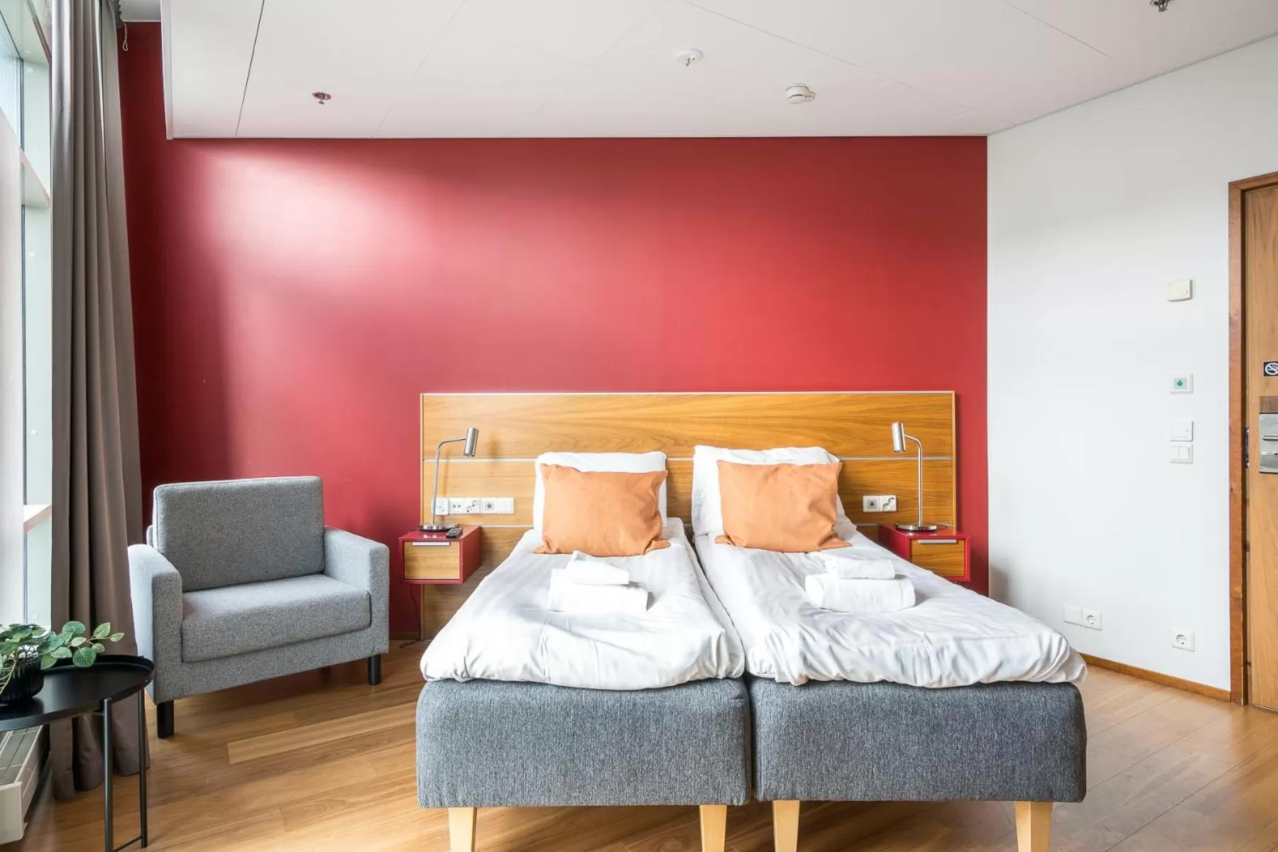 Bed in Hiisi Hotel Helsinki Jätkäsaari