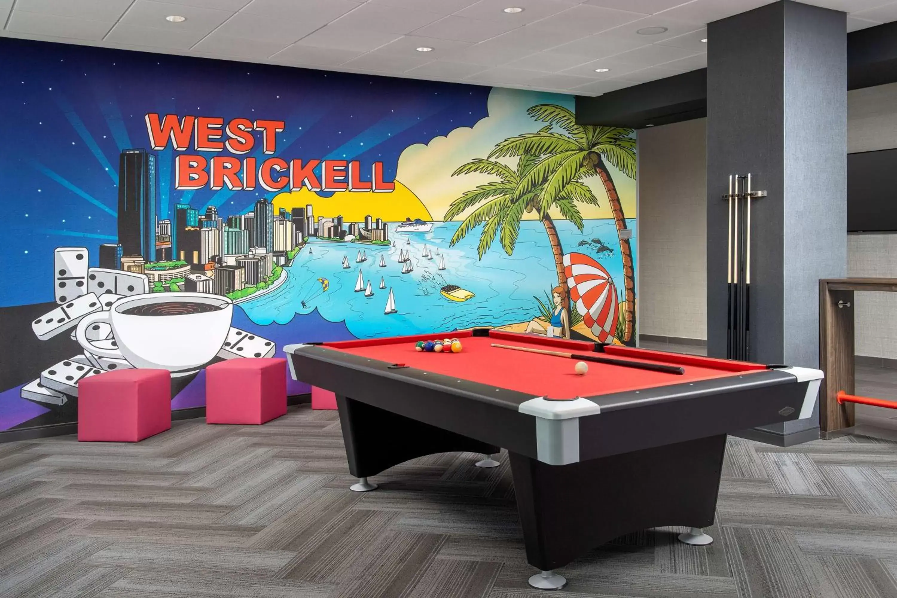 Lobby or reception, Billiards in Tru By Hilton Miami West Brickell