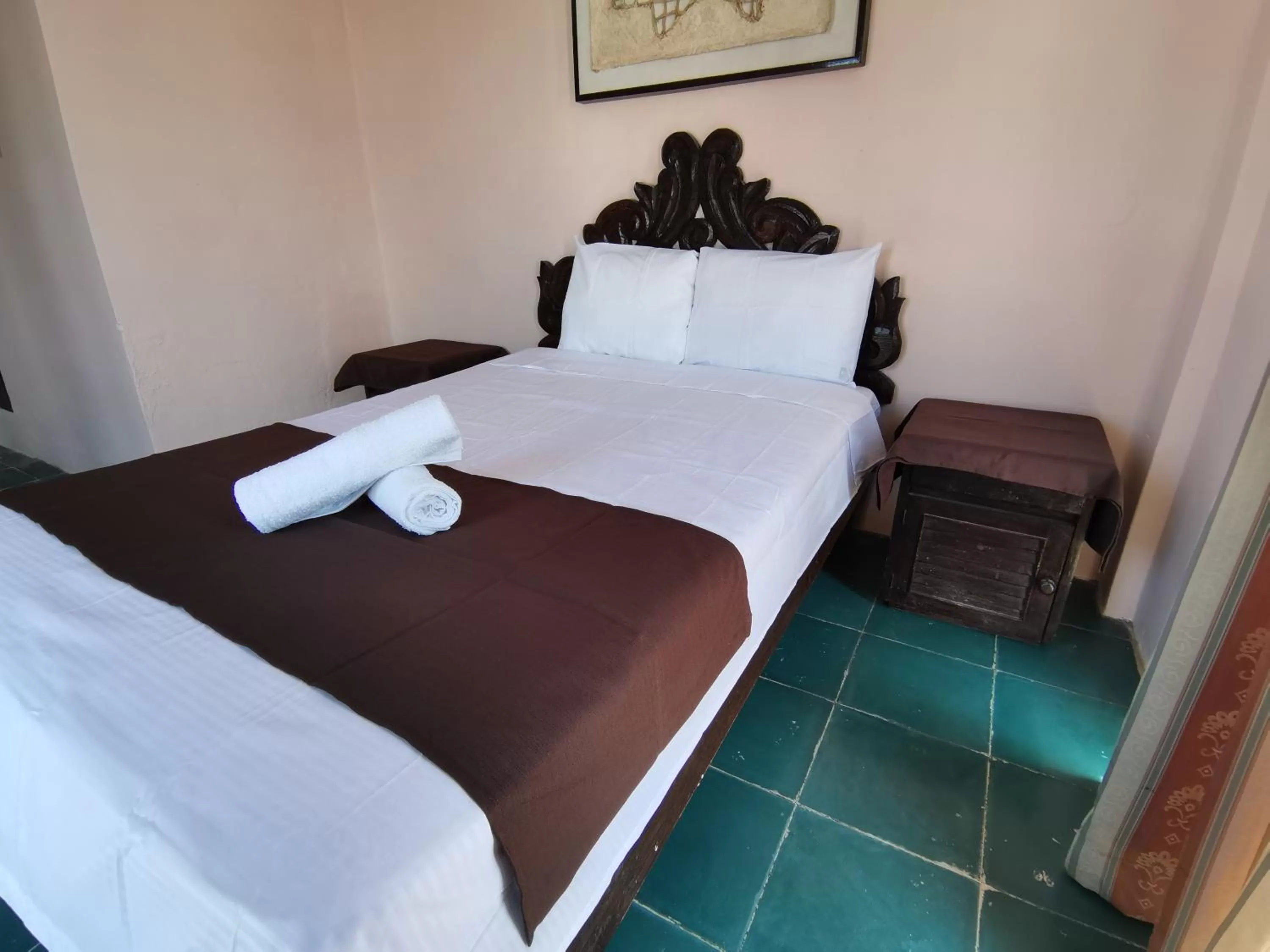 Bed in Hotel Colonial San Carlos