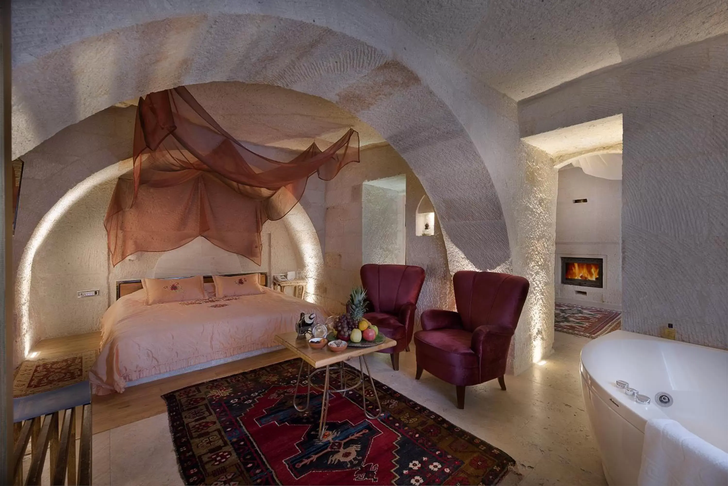 Bed in Anatolian Houses Cave Hotel & SPA