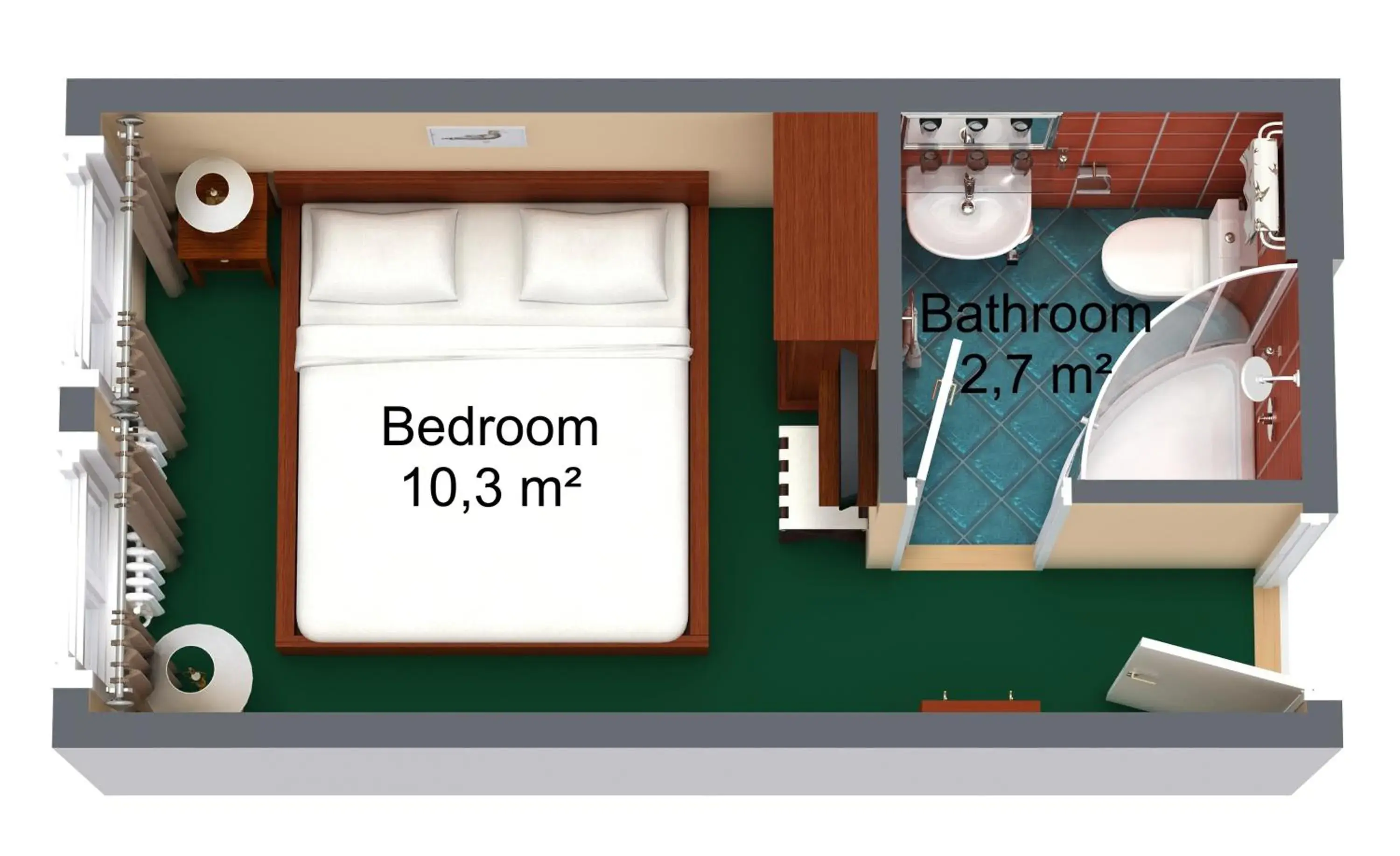 Photo of the whole room, Floor Plan in Hotel William