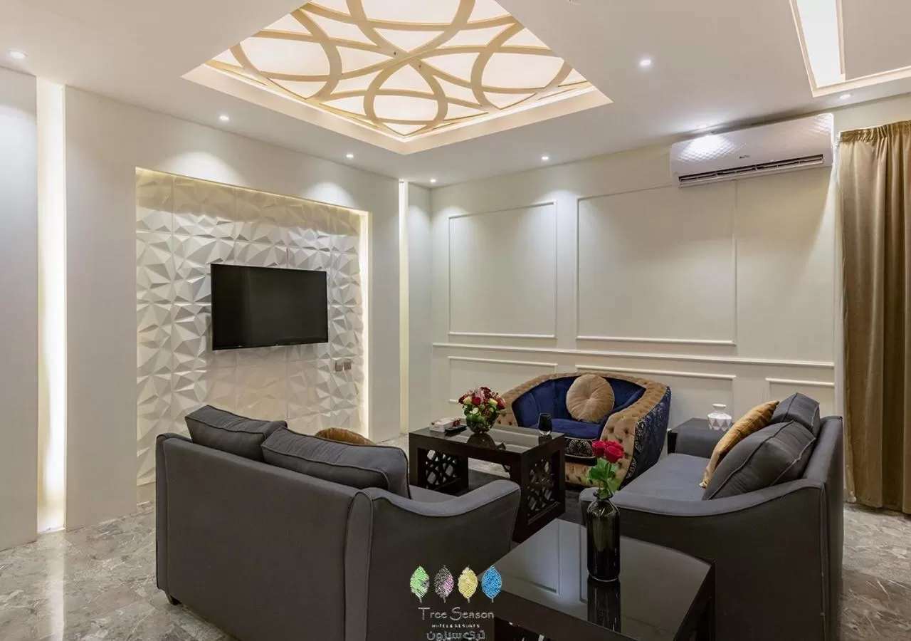 Living room, Seating Area in Tree Season Chalets