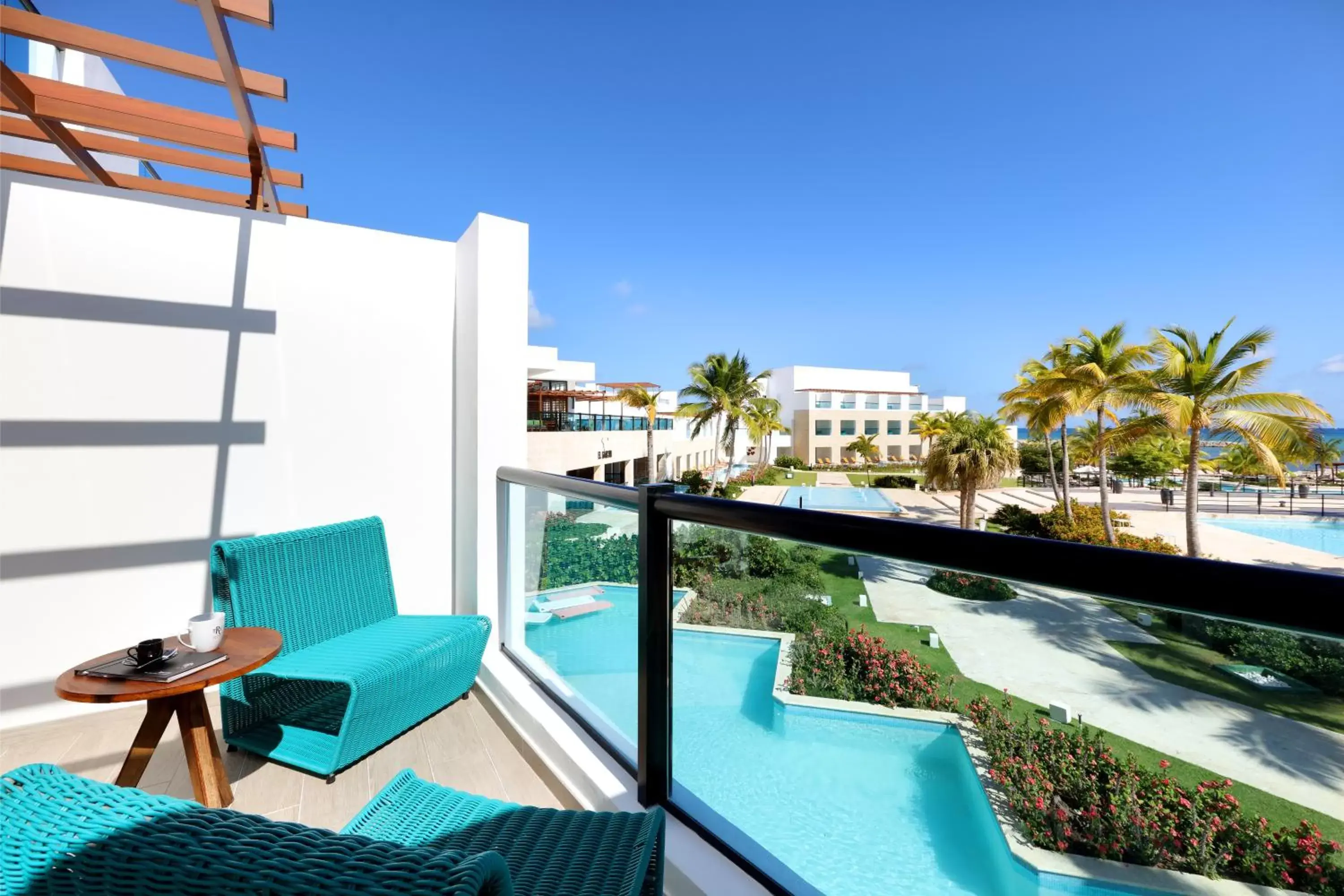 Balcony/Terrace, Pool View in TRS Cap Cana Waterfront & Marina Hotel - Adults Only