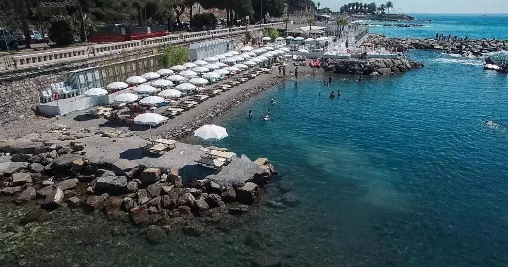 Beach, Bird's-eye View in Hotel Kristina