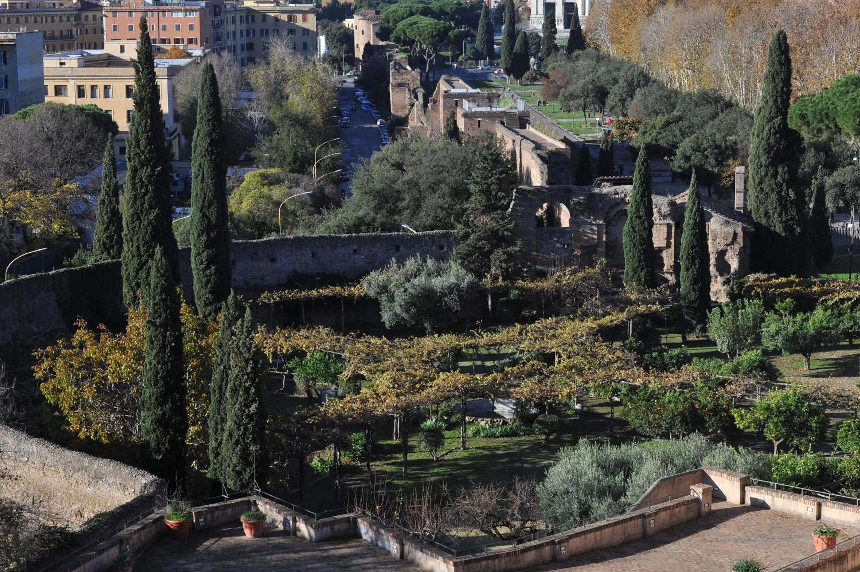 Garden view in Domus Sessoriana
