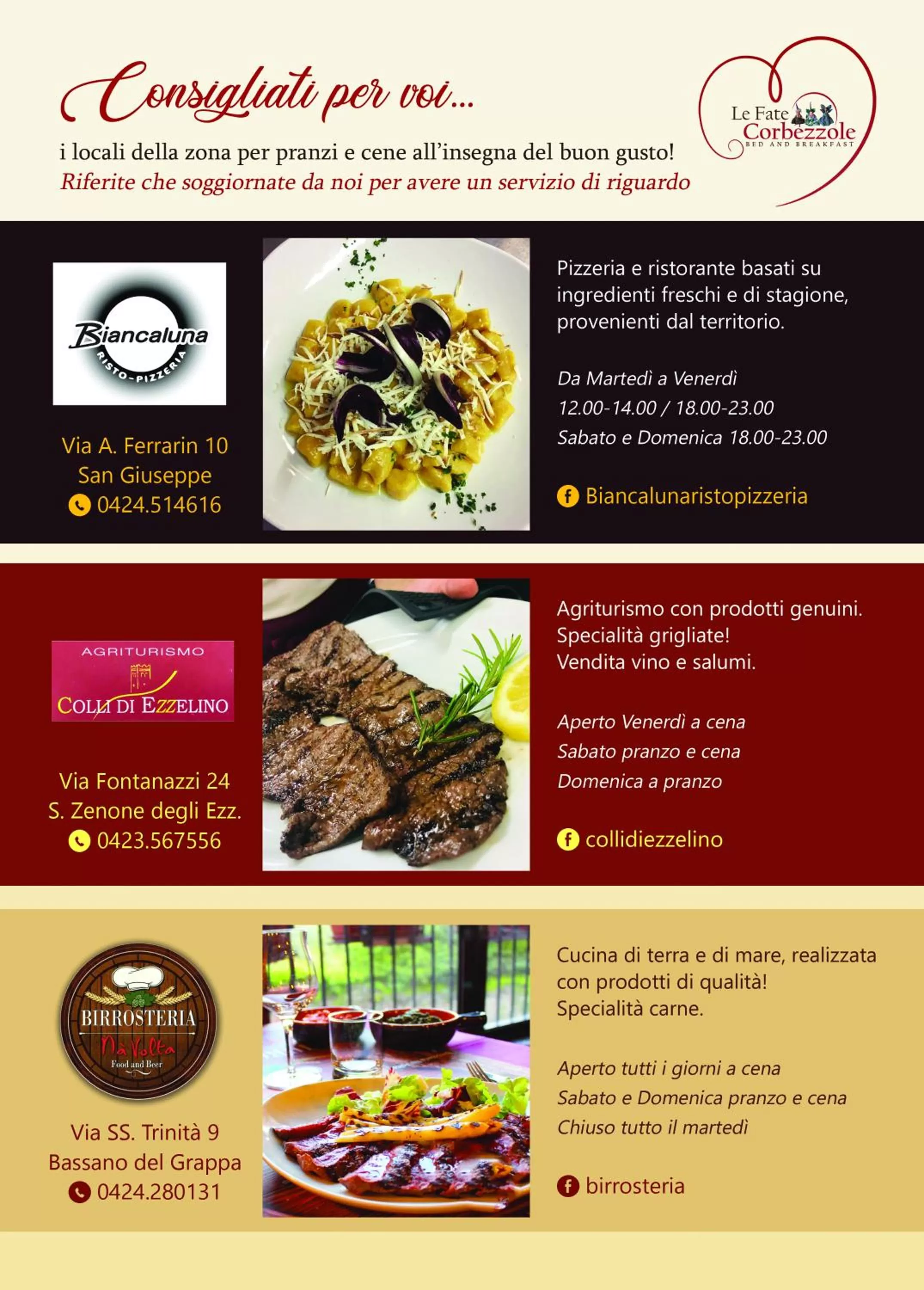 Restaurant/places to eat in Le Fate Corbezzole