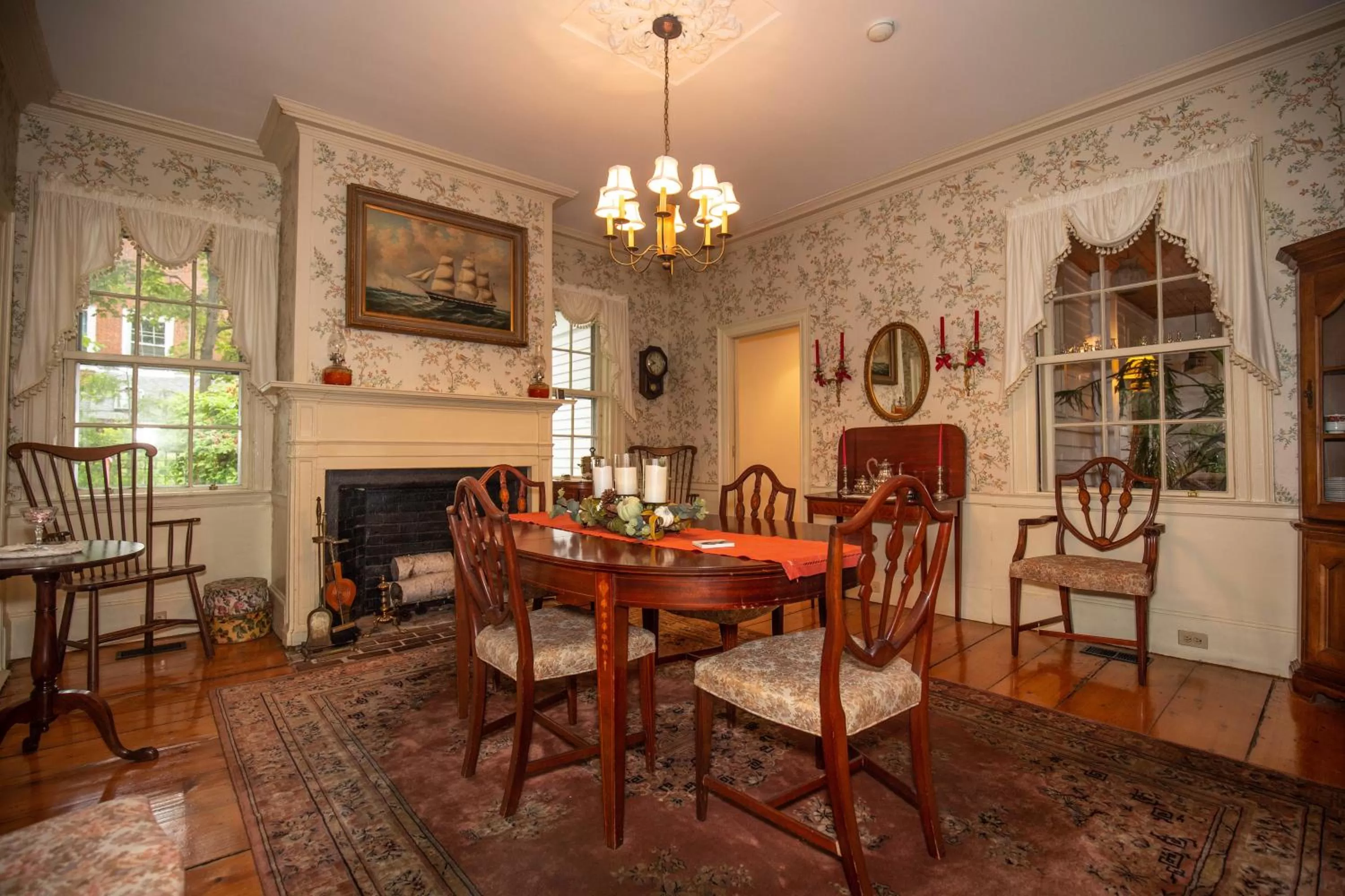 Seating area in Clark Currier Inn