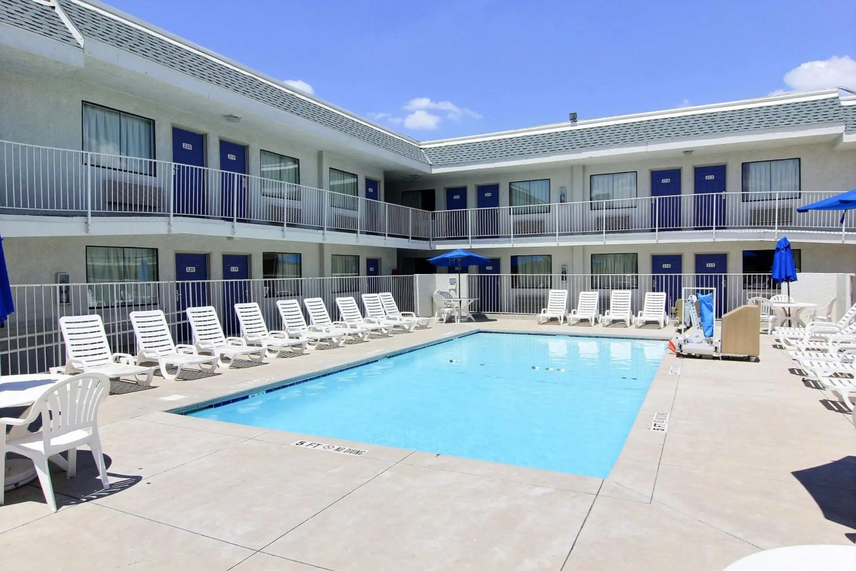Pool view, Swimming Pool in Motel 6-Austin, TX