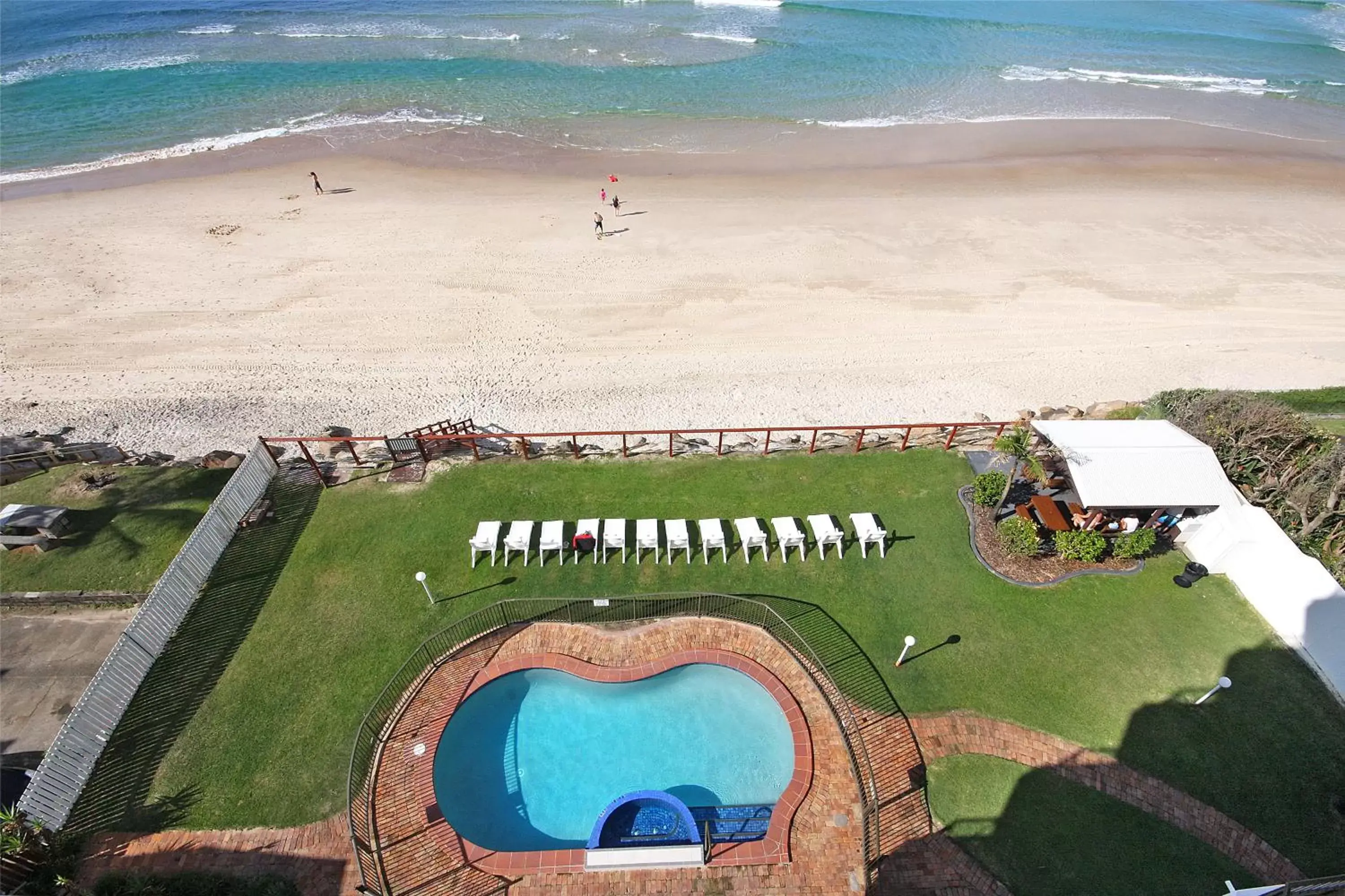 View (from property/room), Bird's-eye View in Spindrift on the Beach - Absolute Beachfront