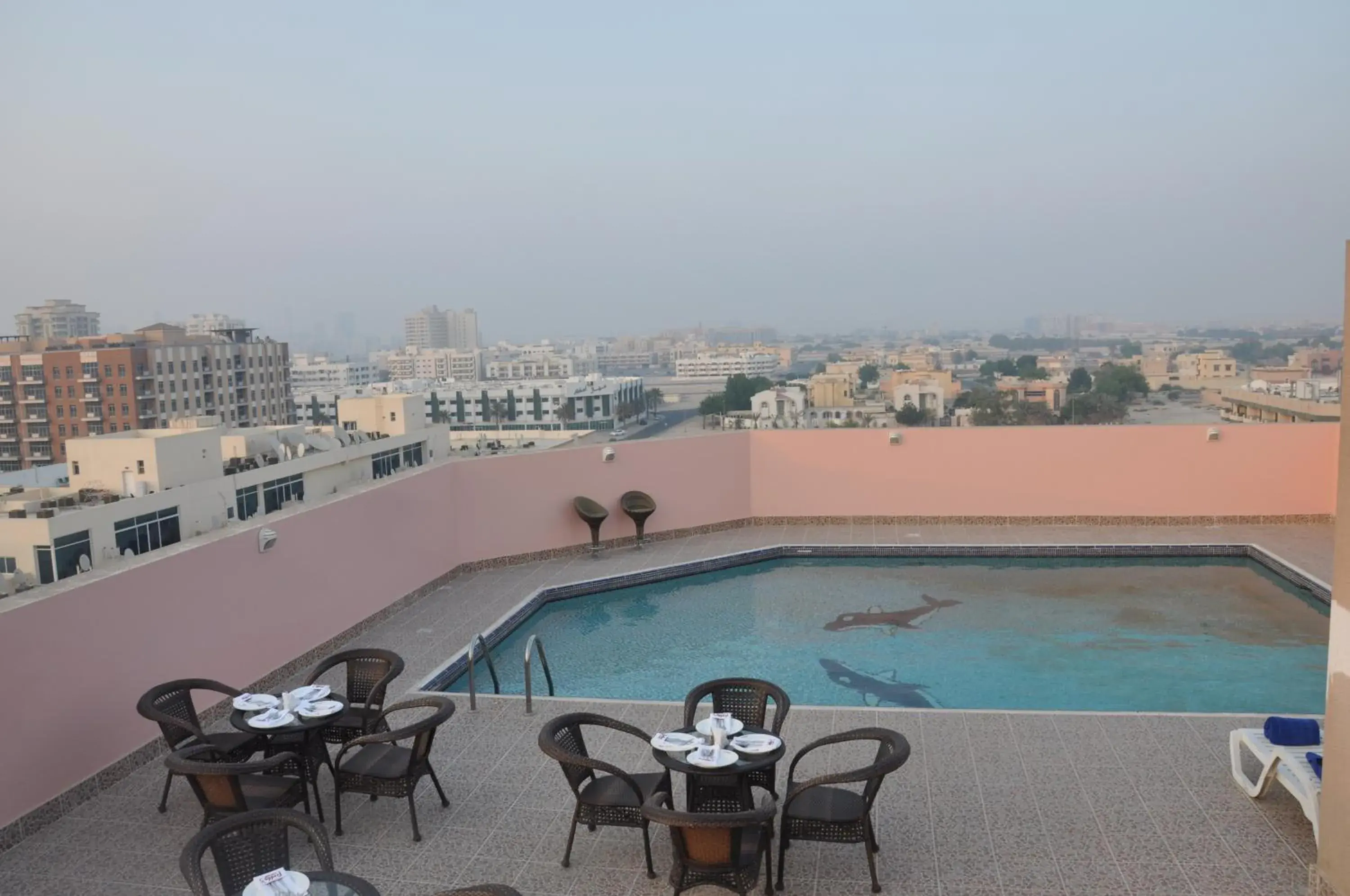 Swimming pool, Pool View in Fortune Plaza Hotel, Dubai Airport