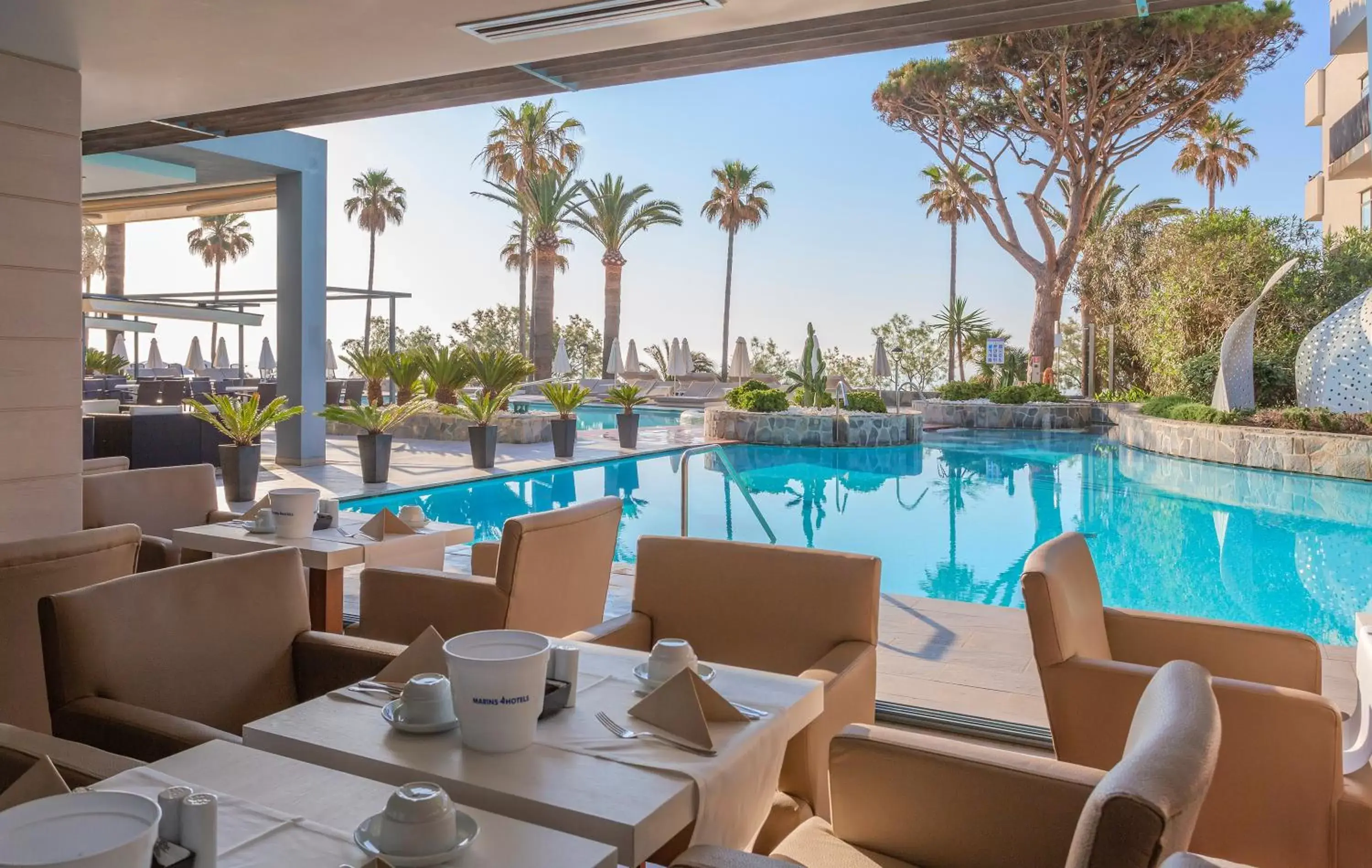 Breakfast, Swimming Pool in Marins Suites - Adults Only Hotel