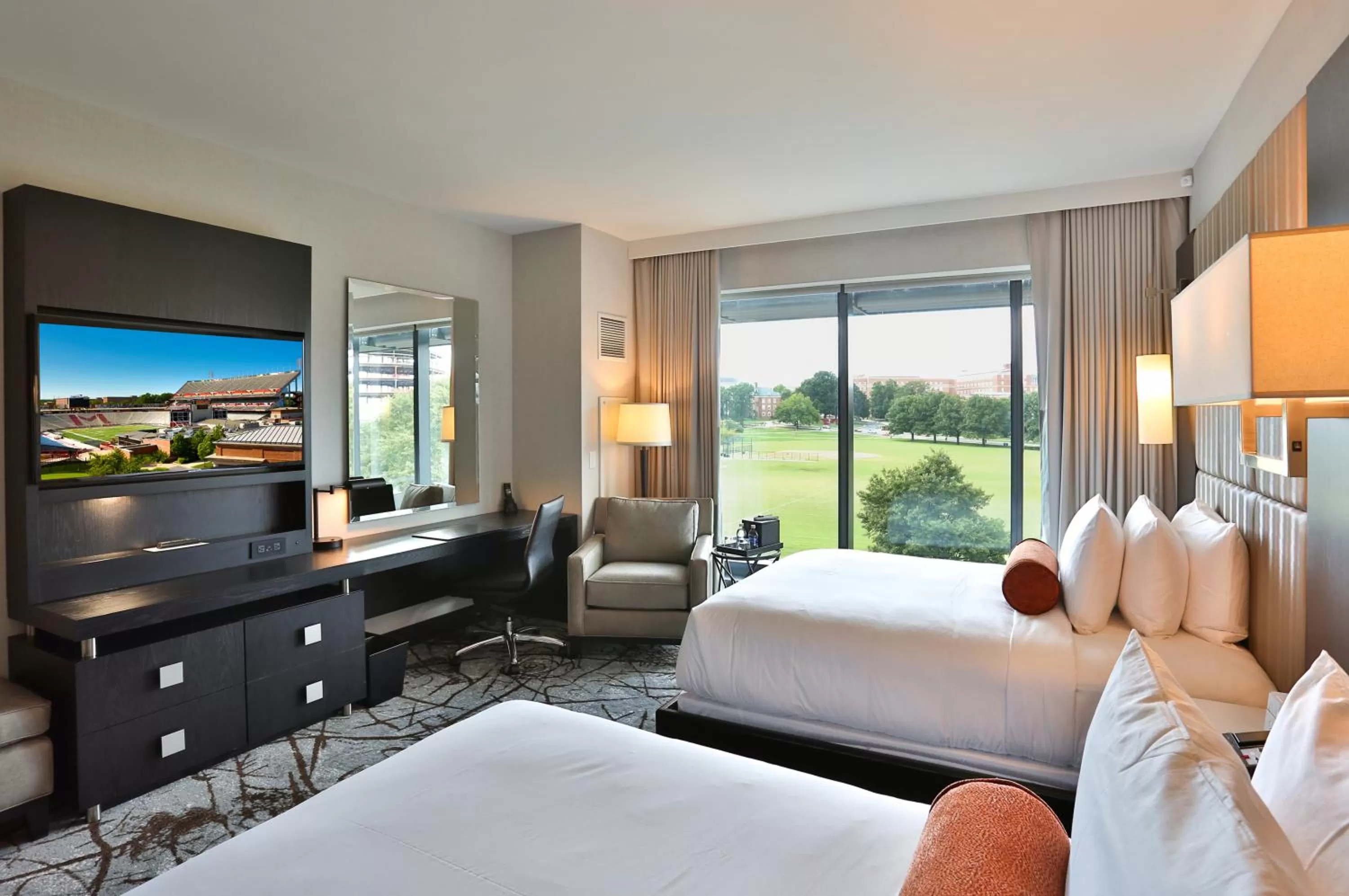 Bed in The Hotel at the University of Maryland