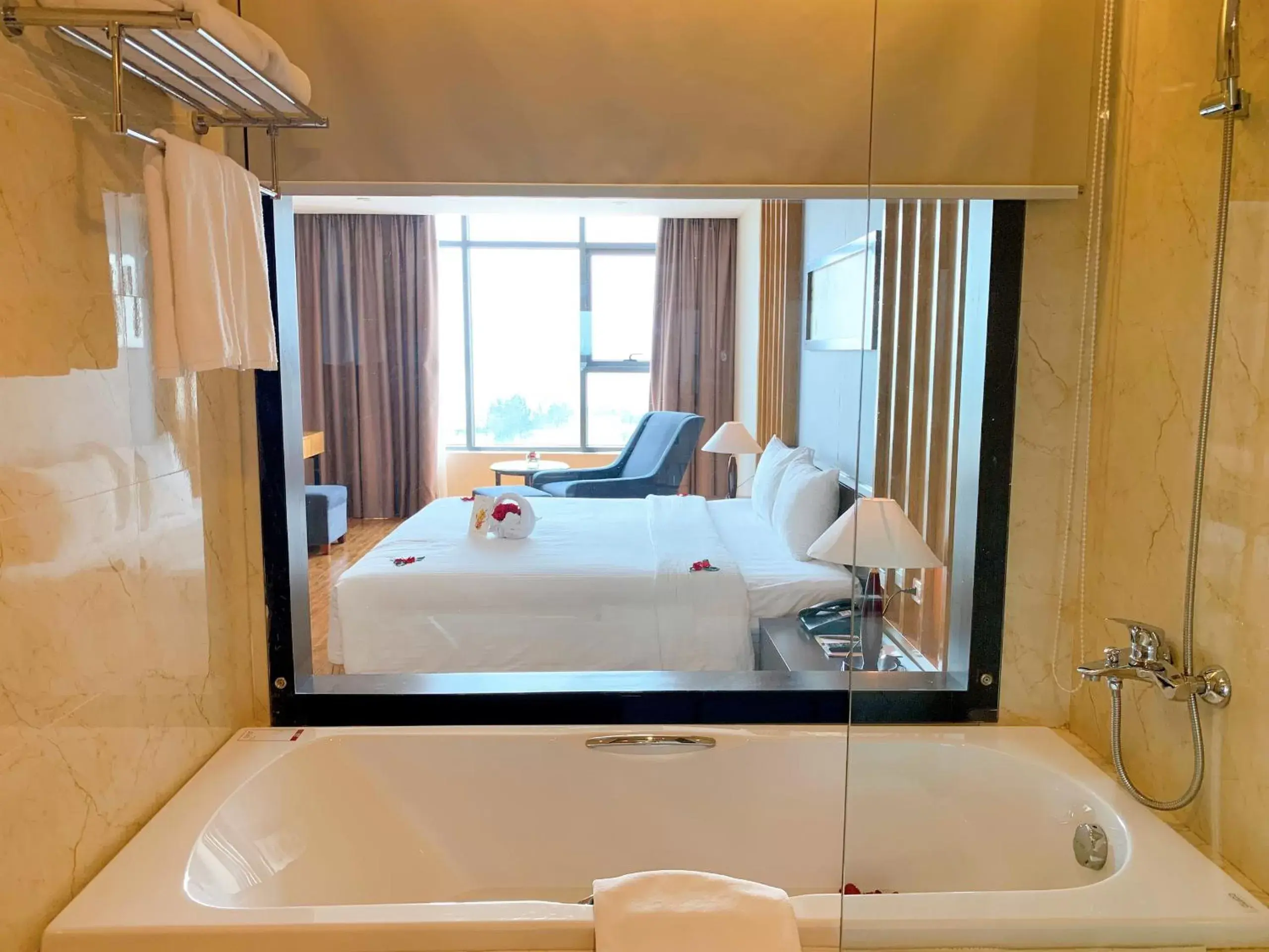 Bathroom in Muong Thanh Luxury Nhat Le Hotel