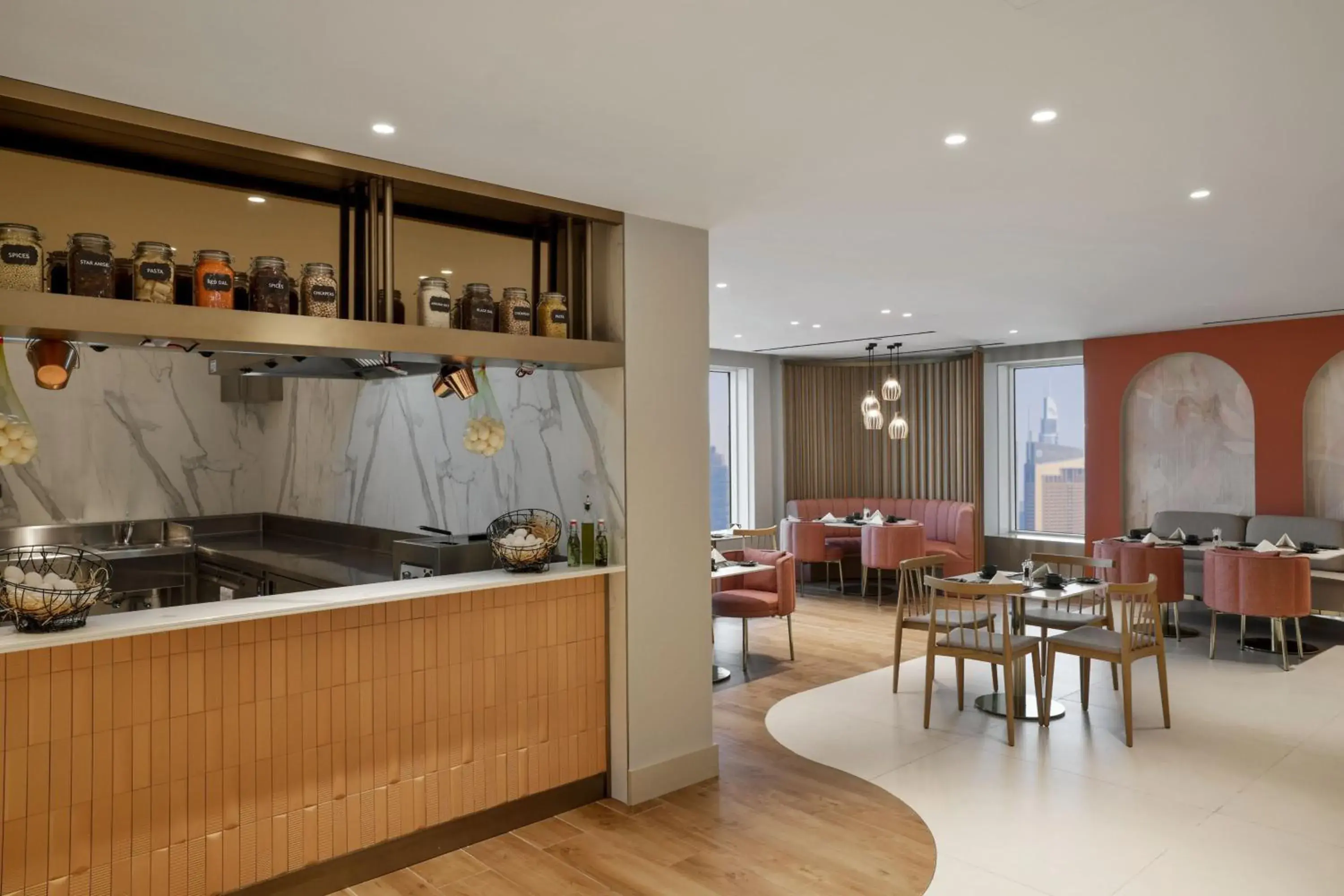 Restaurant/places to eat, Kitchen/Kitchenette in Residence Inn by Marriott Sheikh Zayed Road, Dubai