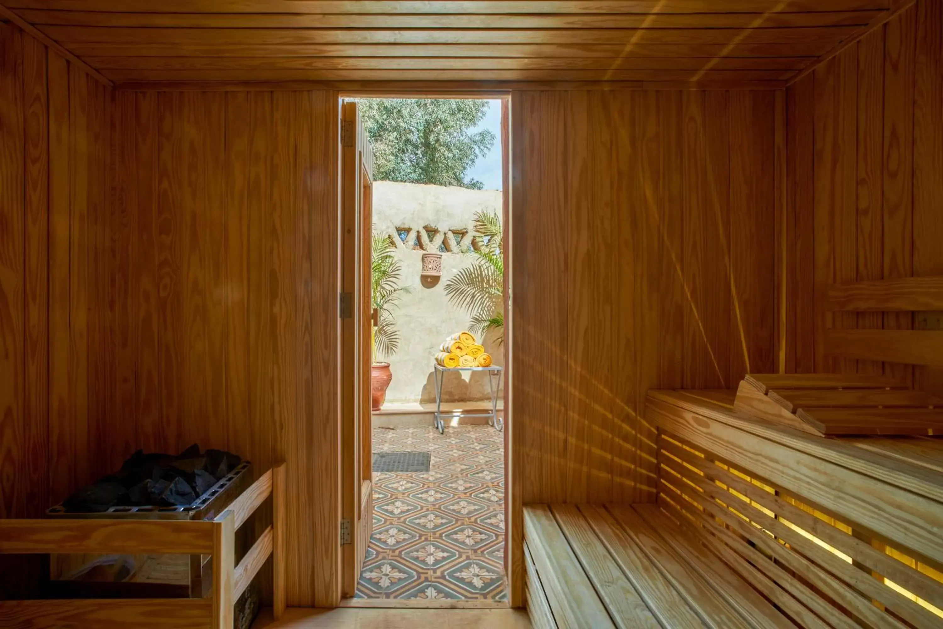 Sauna in Al Moudira Hotel