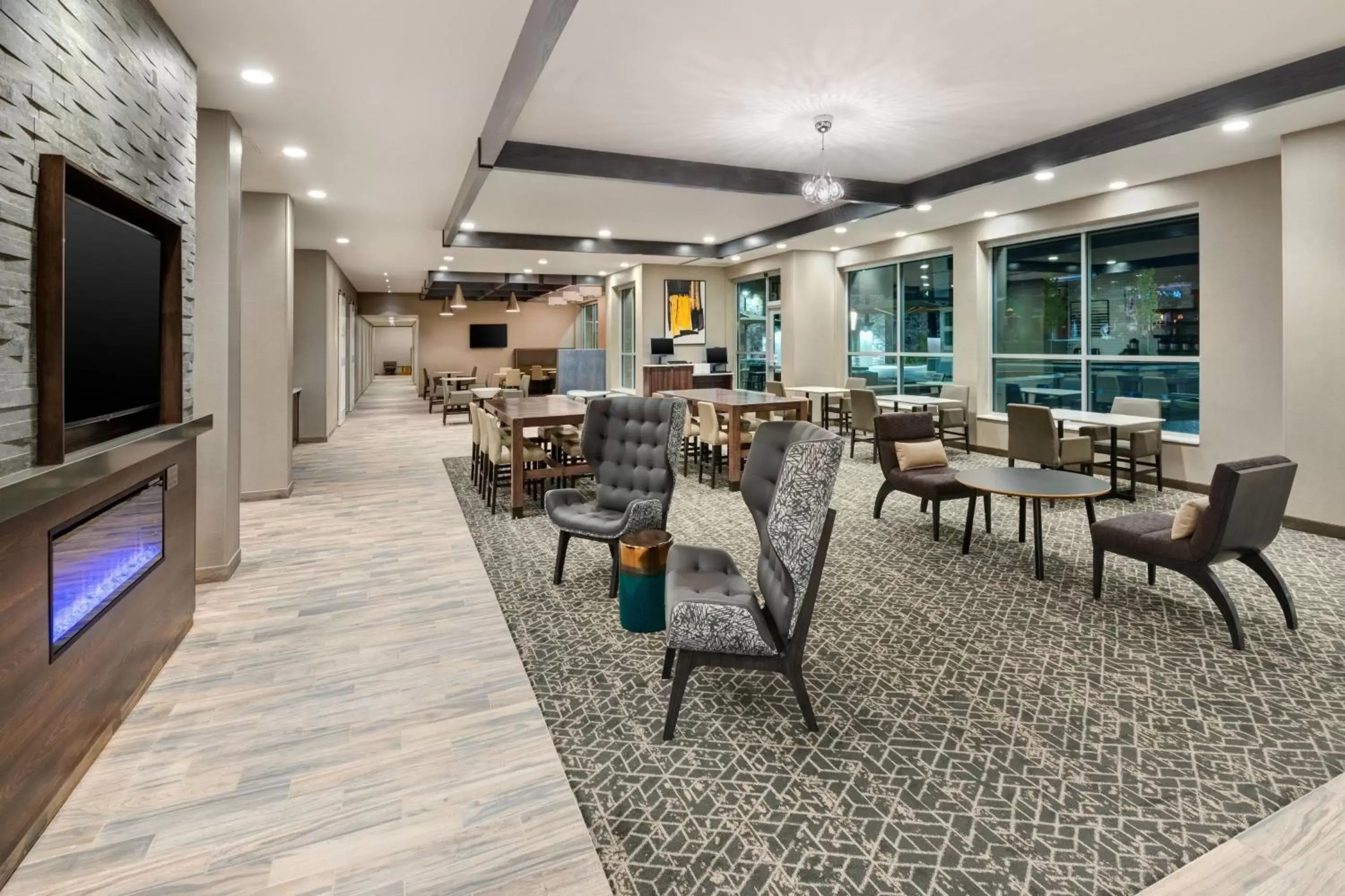 Lobby or reception, Restaurant/Places to Eat in Residence Inn By Marriott Indianapolis Keystone